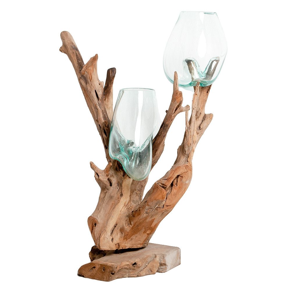 LebensWohnArt Dekoobjekt Einzigartiges Deko-Objekt DROP-DUO ca. H100-120cm Teak Unikat
