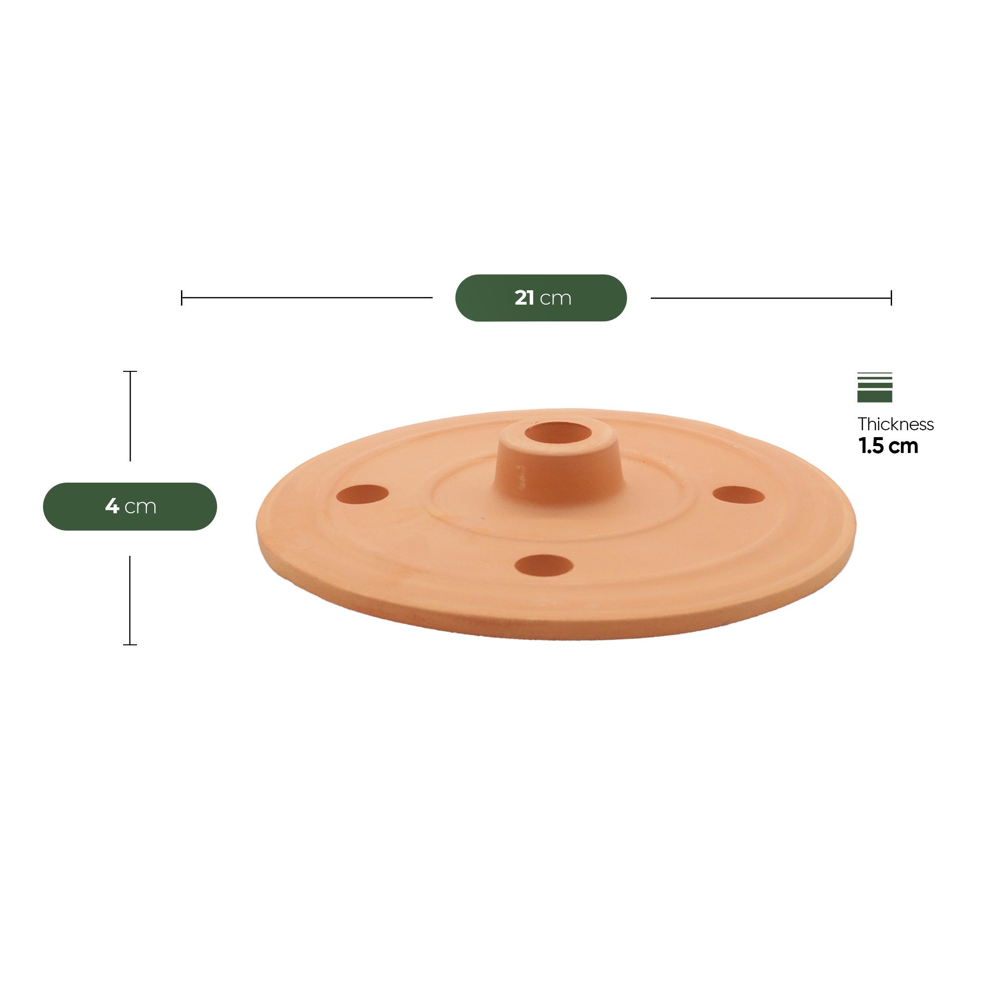 VIAPOT Deckel Tonstein Beschwerungsdeckel aus Terrakota Ø21 cm, (Einzelstück, 1-tlg., Einzelartikel), für Dolma, Sarma & gefülltes Gemüse – hitzebeständige Kochhilfe