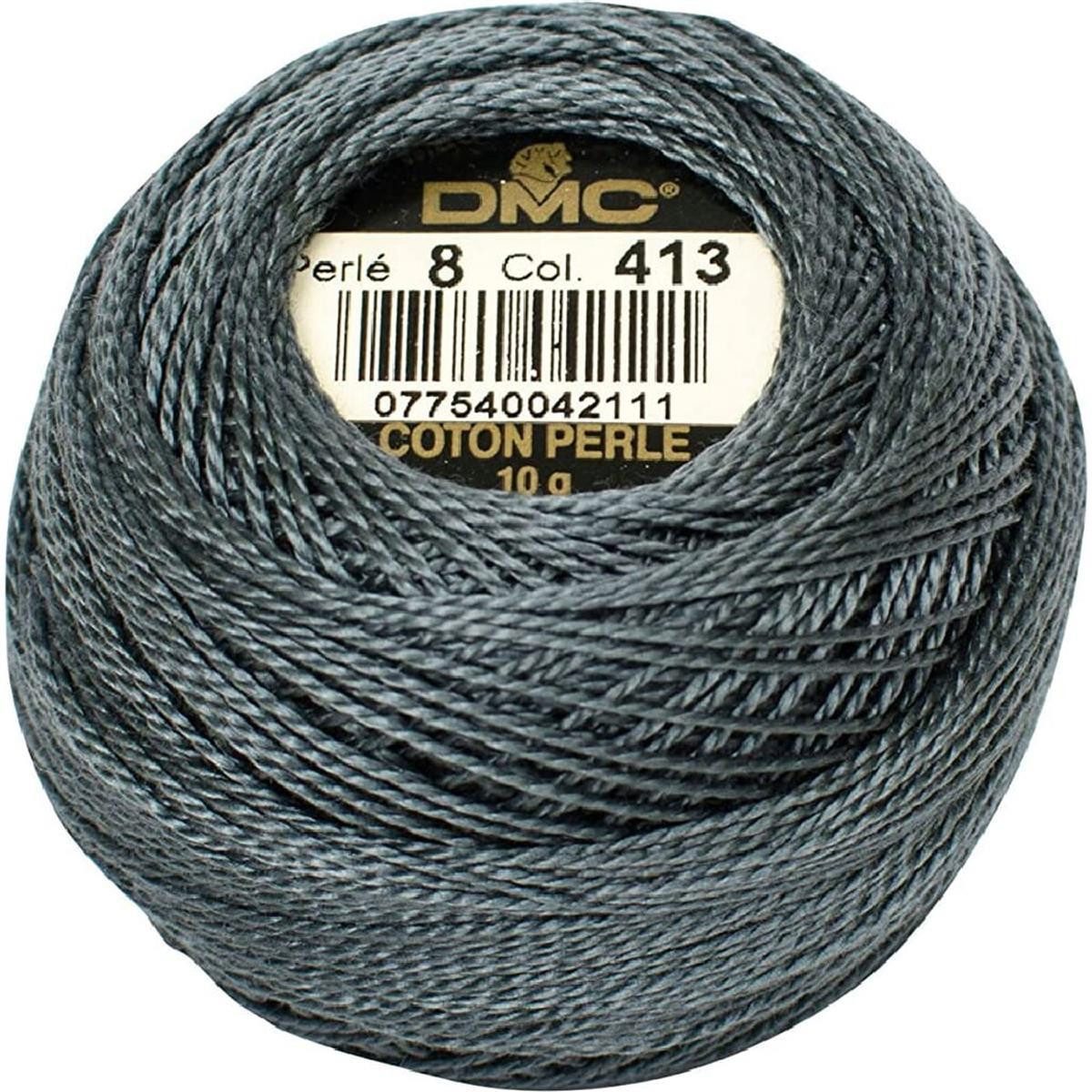 DMC DMC Perlgarn Knäuel Stärke 8, 10 g, 116A/8-413 Stickgarn, (embroidery kit by Marussia, 1-St., Hochwertiges Garn zum Stricken und Häkeln), Hochwertiges Garn zum Stricken und Häkeln