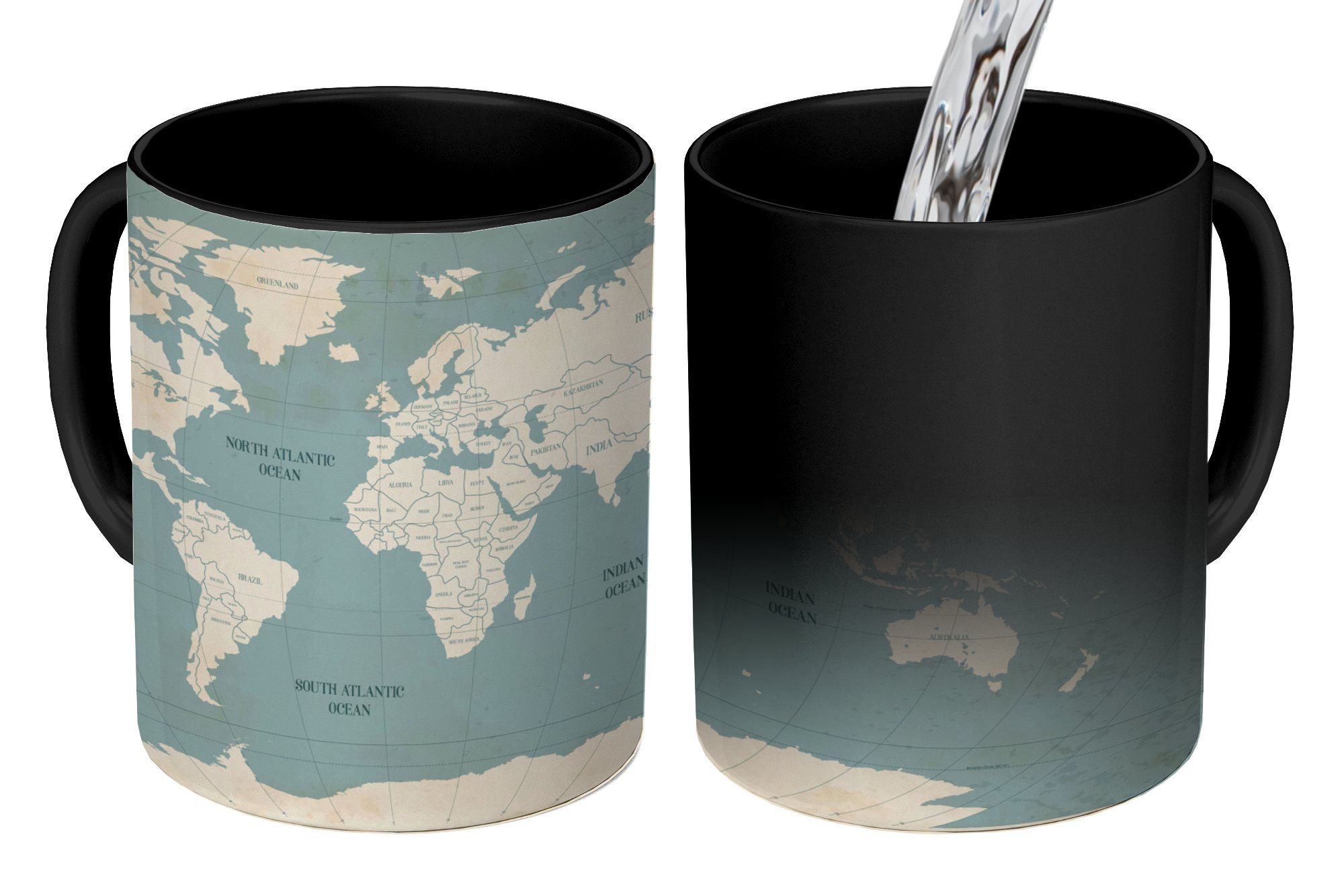Tasse Weltkarte - Vintage - Blau