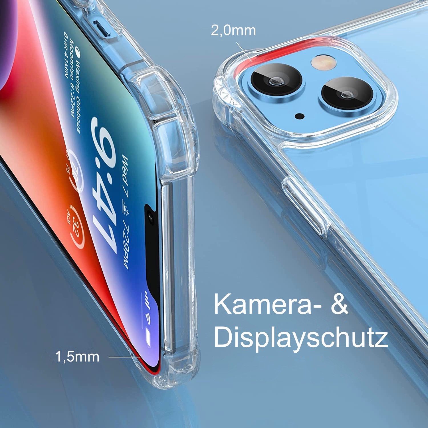 AVANA Handyhülle für iPhone 14 / Pro / Plus / Pro Max Hülle Schutzhülle Klar Bumper, Case, Cover, Durchsichtig, Transparent