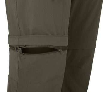 Bergson Zip-off-Hose BAKER Zipp-Off (slim) Herren Wanderhose, vielseitig, pflegeleicht, Normalgrößen, grau/grün