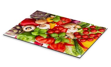 Posterlounge Alu-Dibond-Druck Editors Choice, Frisches Gemüse und Kräuter, Küche Fotografie
