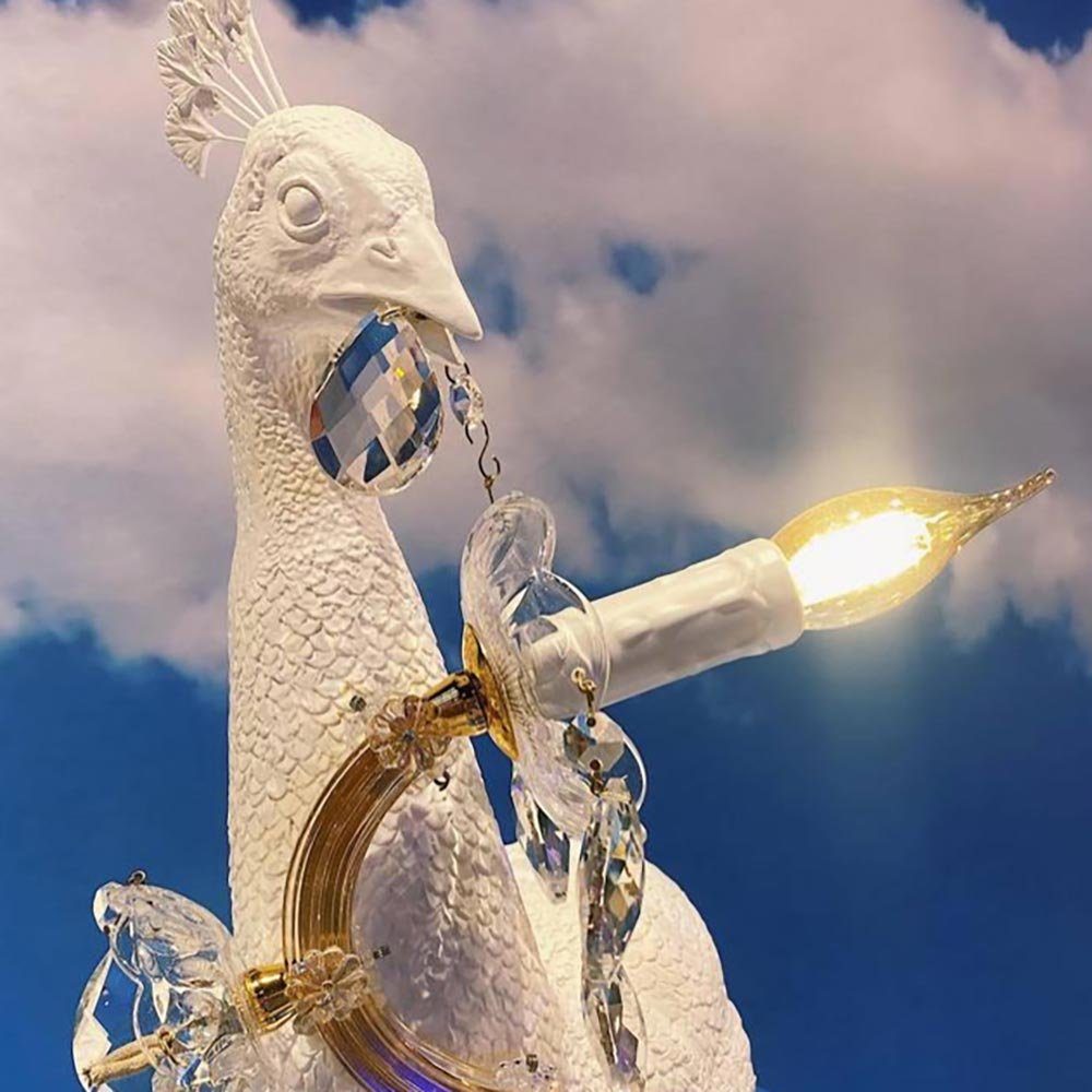 Seletti Stehlampe Seletti Weiß Peacock 100cm Pfau Weiß Stehleuchte