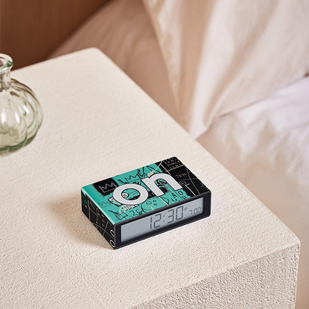 Lexon Funkwecker FunkFlip+ Jean-Michel Basquiat Schwarz/Türkis günstig online kaufen