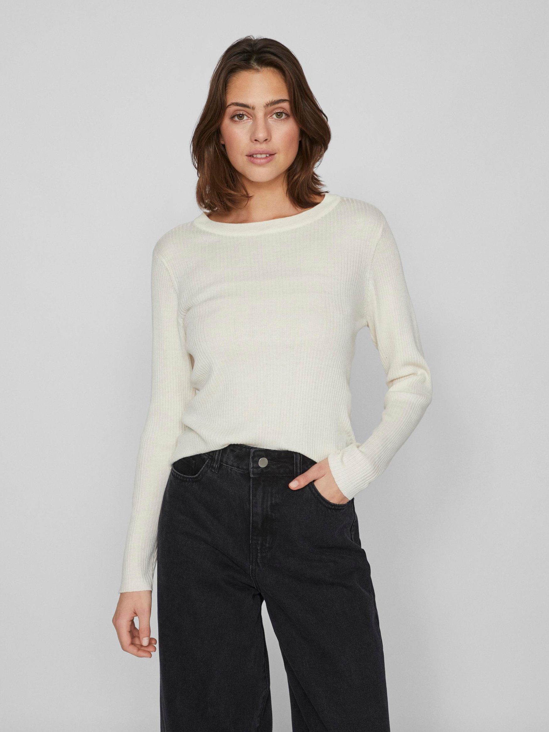 Strickpullover Gerippt Longsleeve Feinstrick VIABELLA