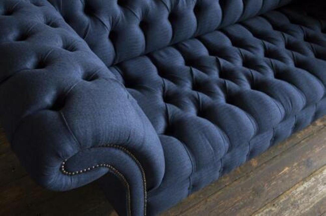 3 Sitzer Made Sofas Couchen Polster Textil, in Sofa Europe Blau 3-Sitzer JVmoebel Designer Couch XXL