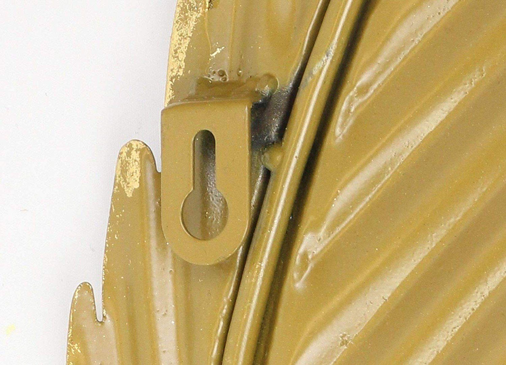 Dekohänger aus Metall, Wandschmuck, Dekoleidenschaft cm "Feder" 99 gold, Wandhänger Wanddekoobjekt hoch,