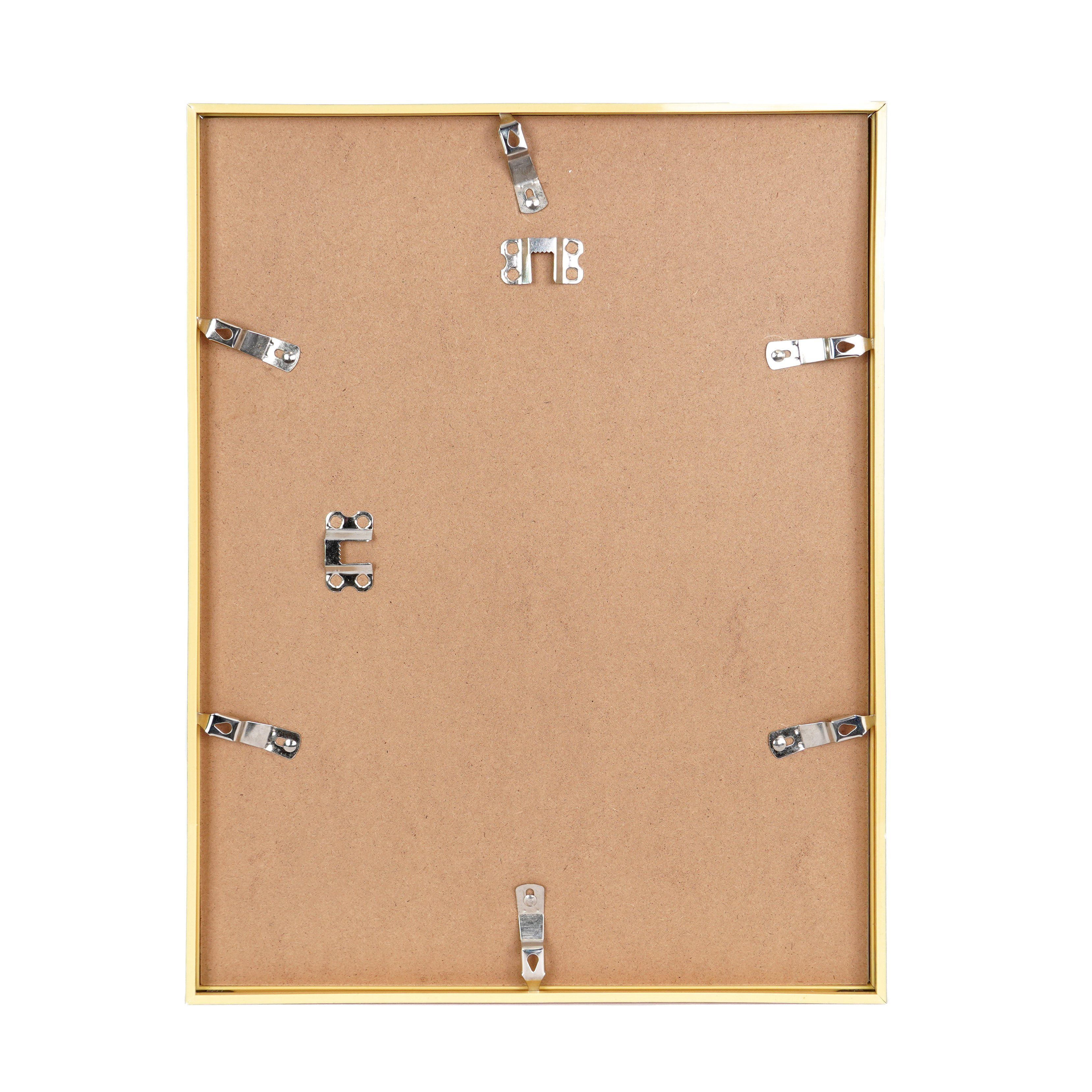 queence Einzelrahmen 2er-Set - Gold - Kunststoffrahmen - Poster/Puzzlerahmen, (1 St), Bilderrahmen gold