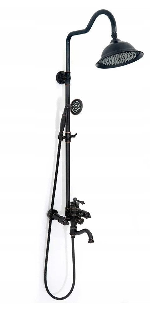 wohnwerk.idee Duschsystem Dusche Duscharmatur Vintage Retro Antik Black Alt