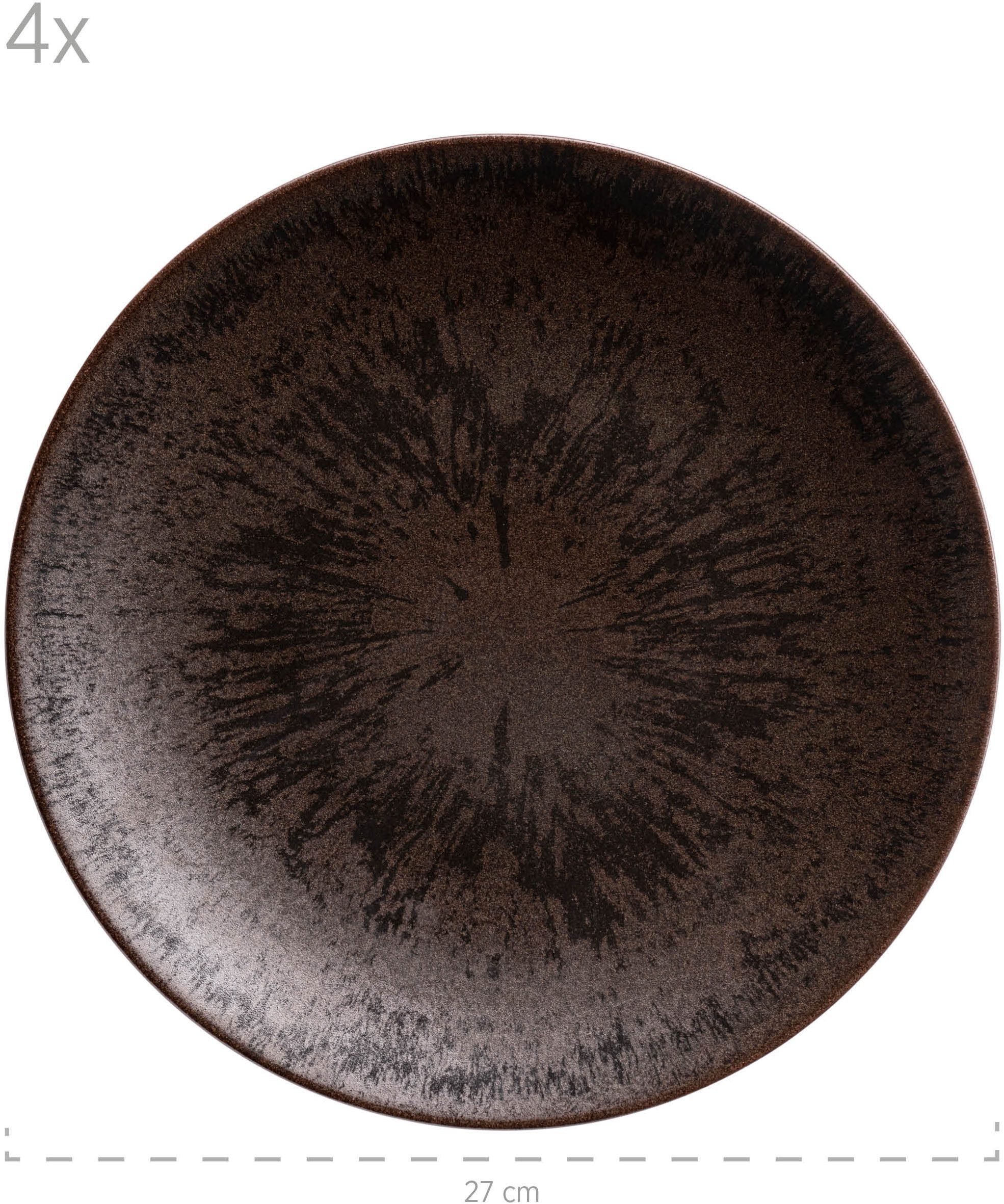 Mäser Tafelservice 12-tlg. "Metallic Bronze" Steinzeug, bronze – Bild 5 von 5