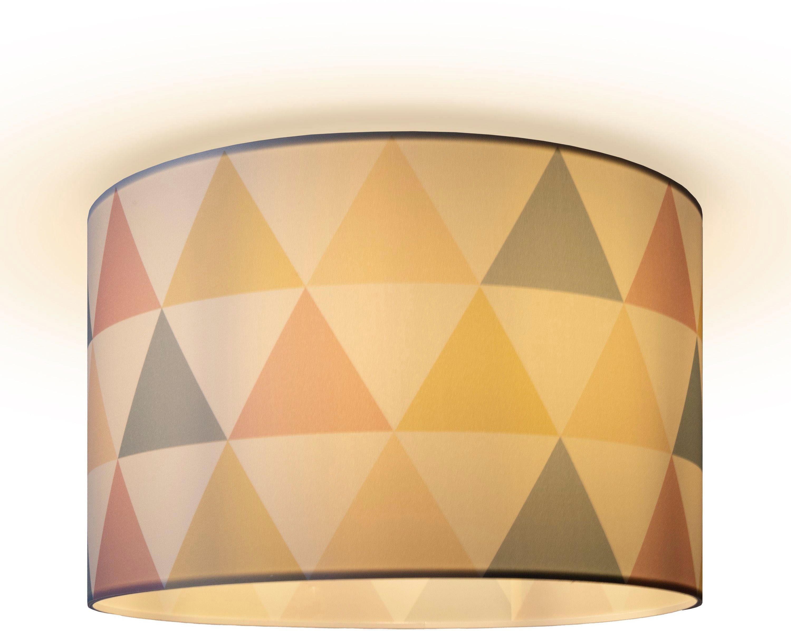 Stoff Delta, Modern Deckenleuchte E27 Deckenleuchte Dreiecke Deckenlampe ohne Paco Hugo Lampenschirm Leuchtmittel, Home Bunt