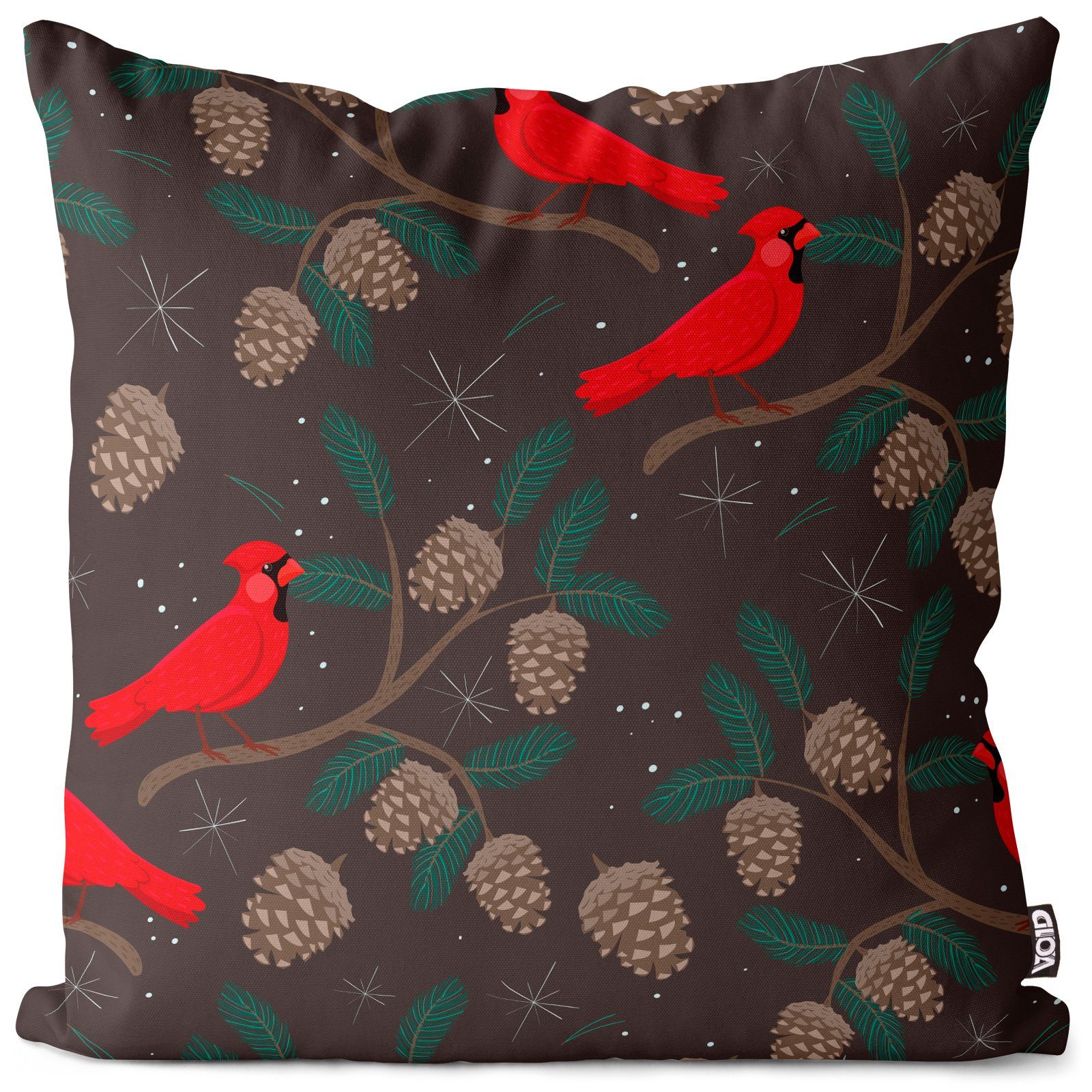 (1 Sterne Tannenbaum VOID Winter Tannenzapfen Bäume Herbst Kissenbezug, Vogel Wald Stück), Natur Sofa-Kissen Tiere Weihnachten Deko Wandern Zoo