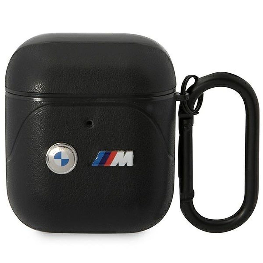 BMW Kopfhörer-Schutzhülle Ohrhörerhülle Ladeschalenschutz Karabinertasche, Karabinerring, BMW M Emblem, Kunstleder
