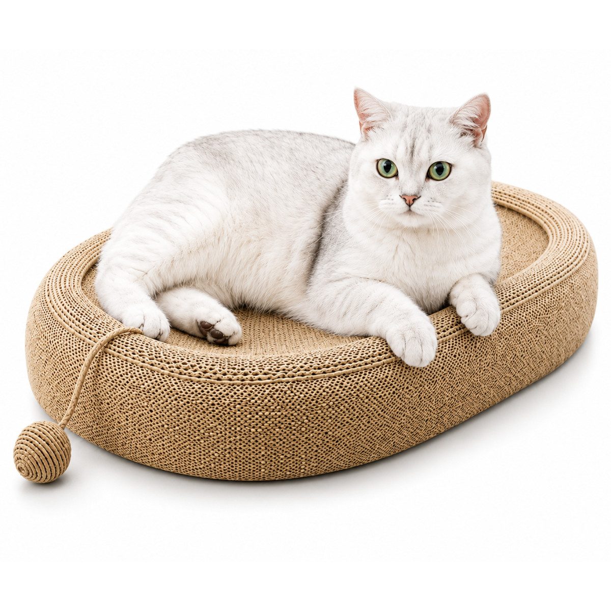 R2 Invest Kratzbrett Katzenkratzbrett 57 × 36 × 6,5 cm mit Liegefläche und Spielball, (1-tlg)