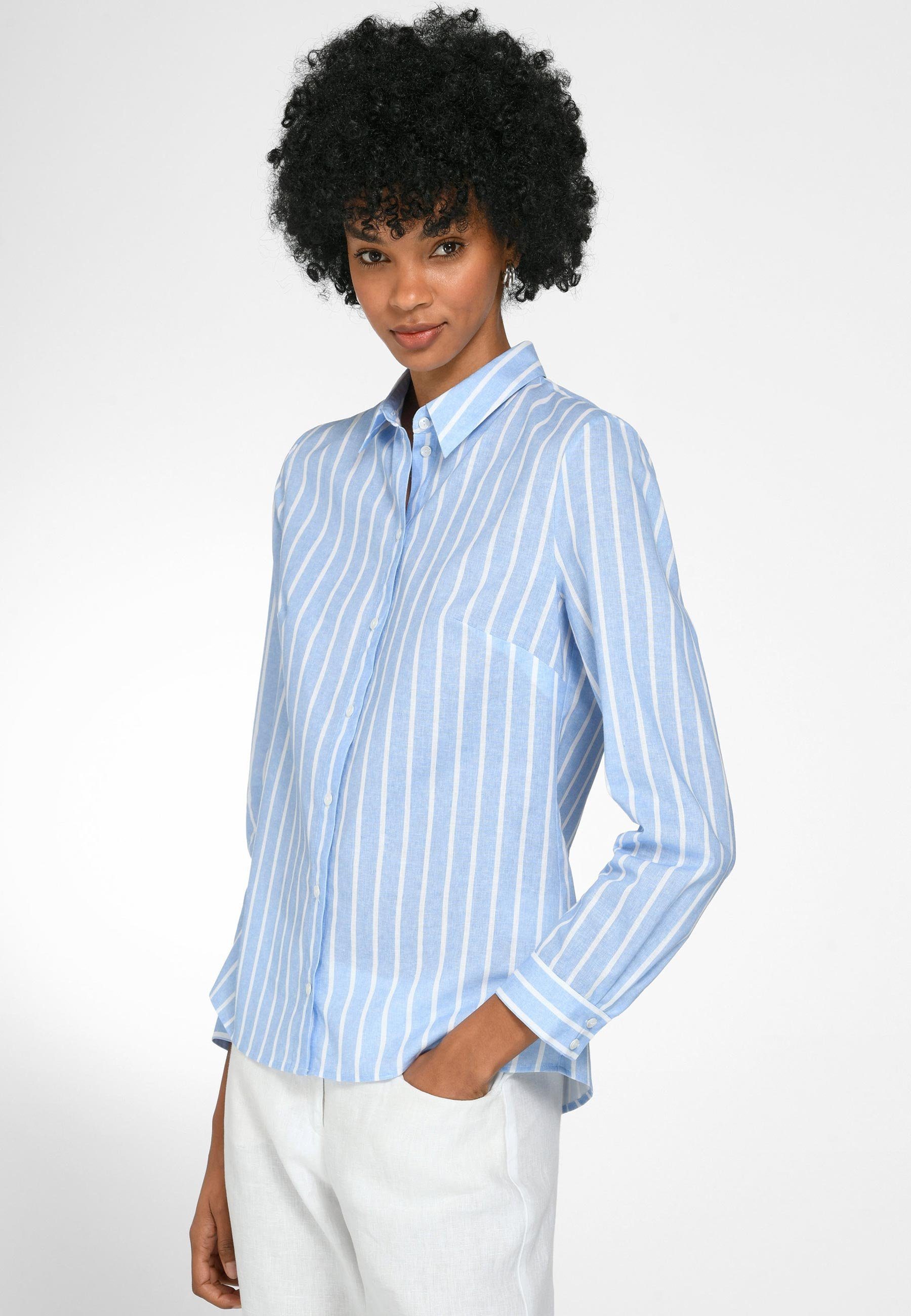 Peter Hahn Klassische Bluse Cotton hellblau