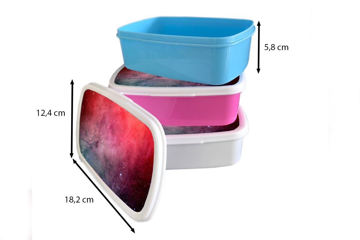 Jungs Lunchbox Mädchen - Brotdose, für Aquarell Erwachsene, und Sterne MuchoWow weiß (2-tlg), - und Kinder für Kunststoff, Brotbox Rot,