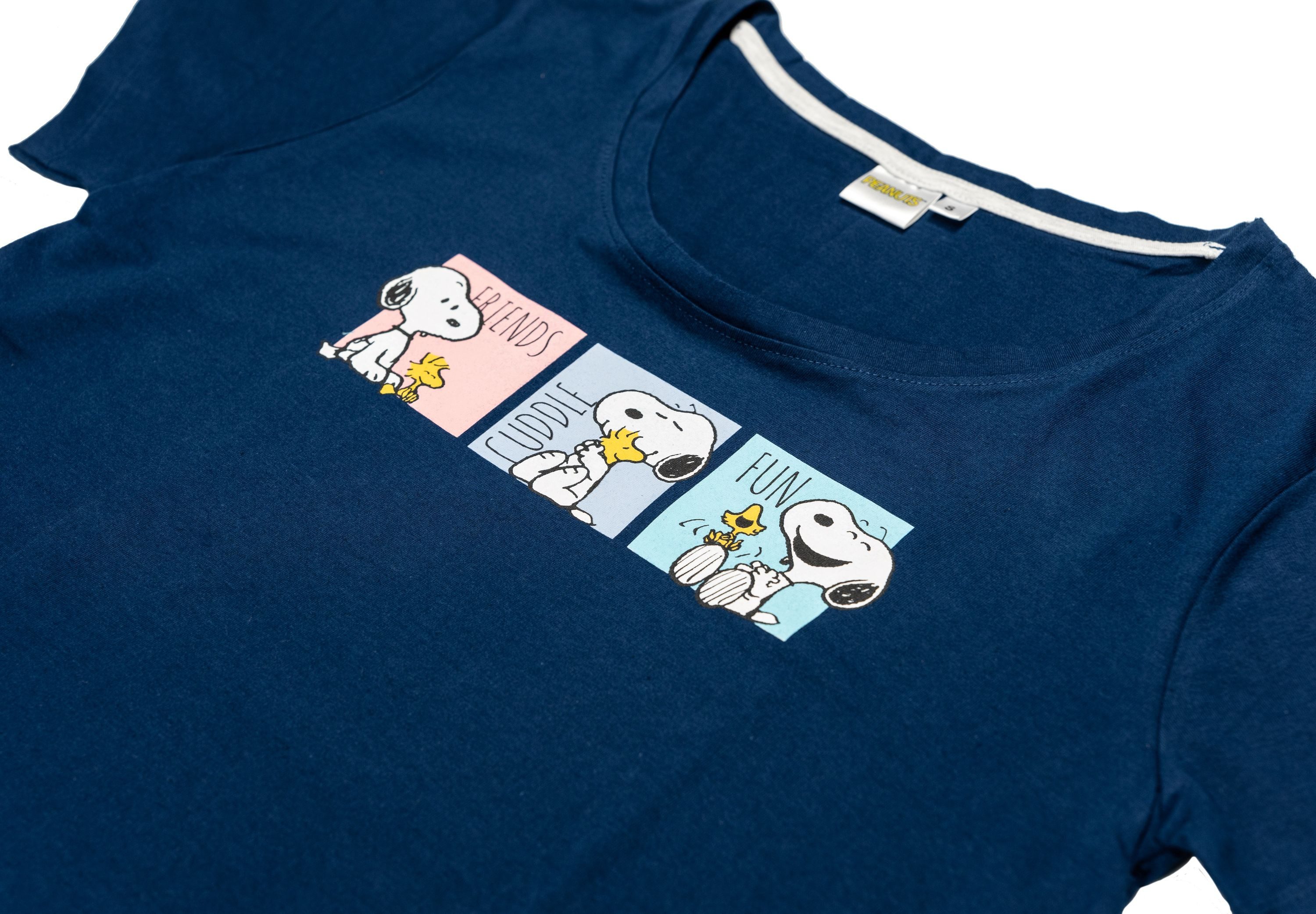 United Labels® Schlafanzug Peanuts Snoopy Schlafanzug Pyjama Set Kurzarm Oberteil mit Shorts