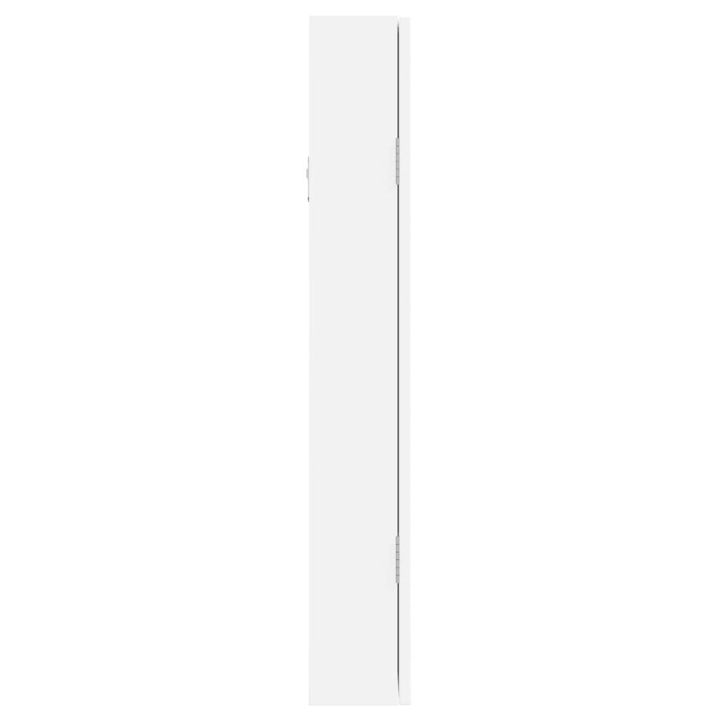 Schmuckschrank Weiß cm vidaXL Spiegel | Wandmontage Weiß Spiegel Weiß mit 37,5x10x67