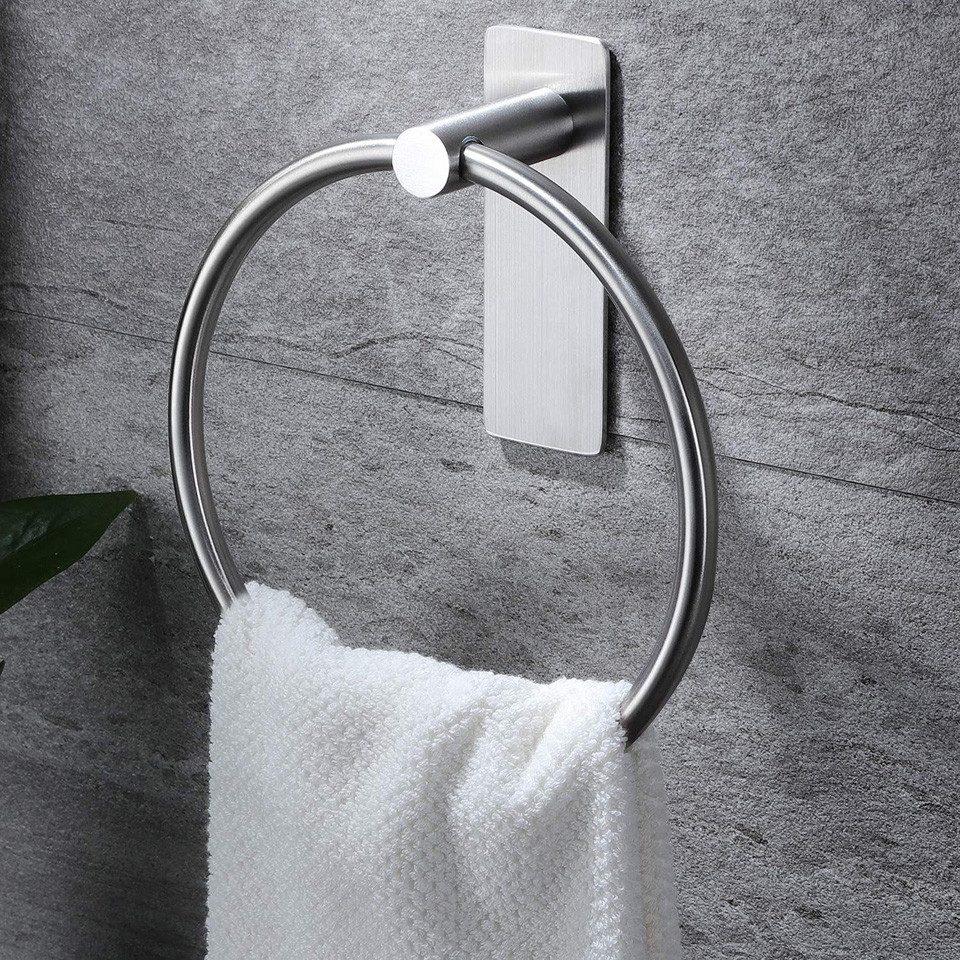 Coonoor Handtuchring Handtuchhalter aus Edelstahl, Ohne Bohren Handtuchstange, Handtuchhalter Ring für Küche und Badezimmer – Bild 3 von 5
