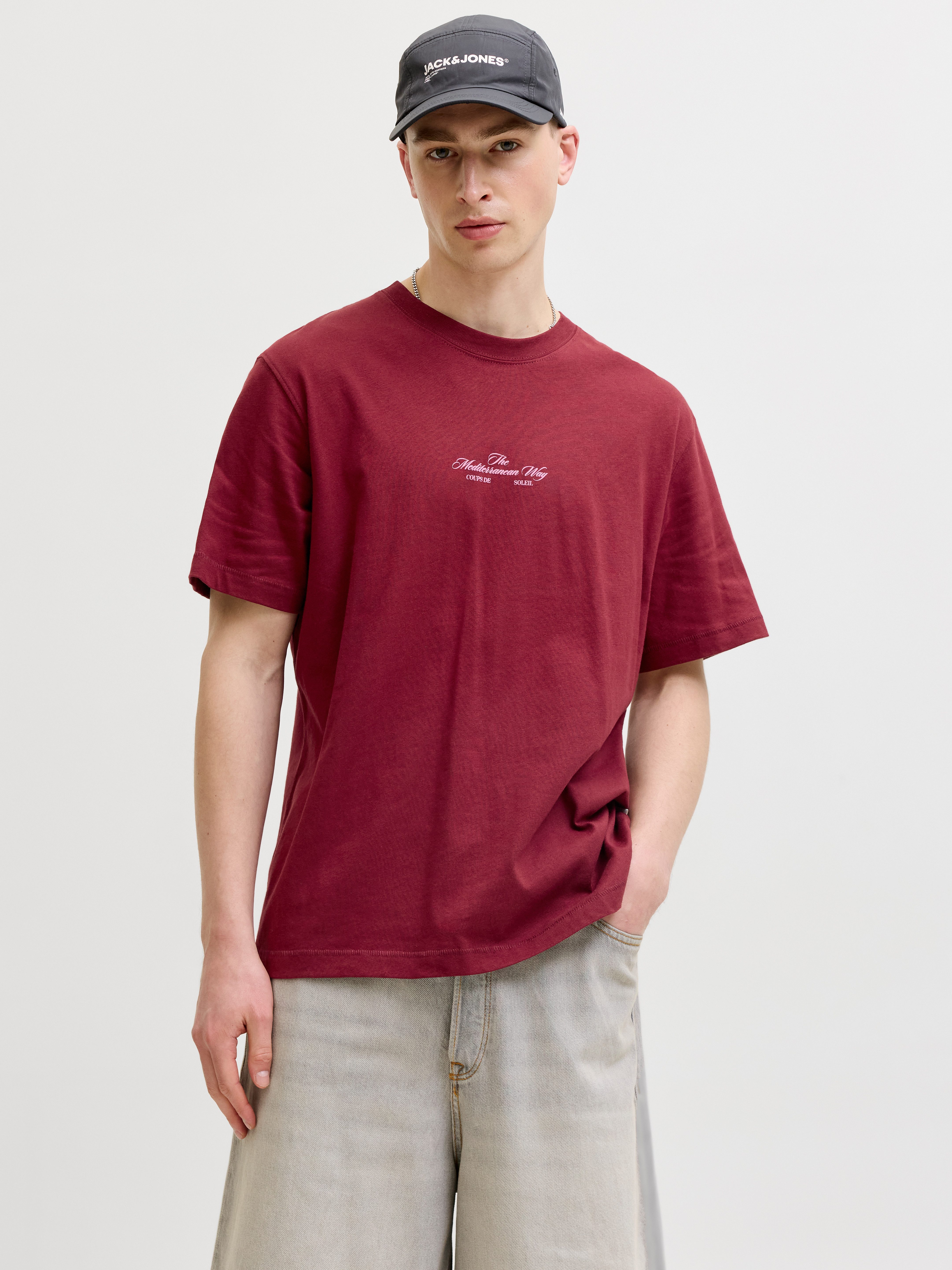 Jack & Jones T-Shirt JORCASSIS PHOTO BACK TEE SS CREW NECK mit Print