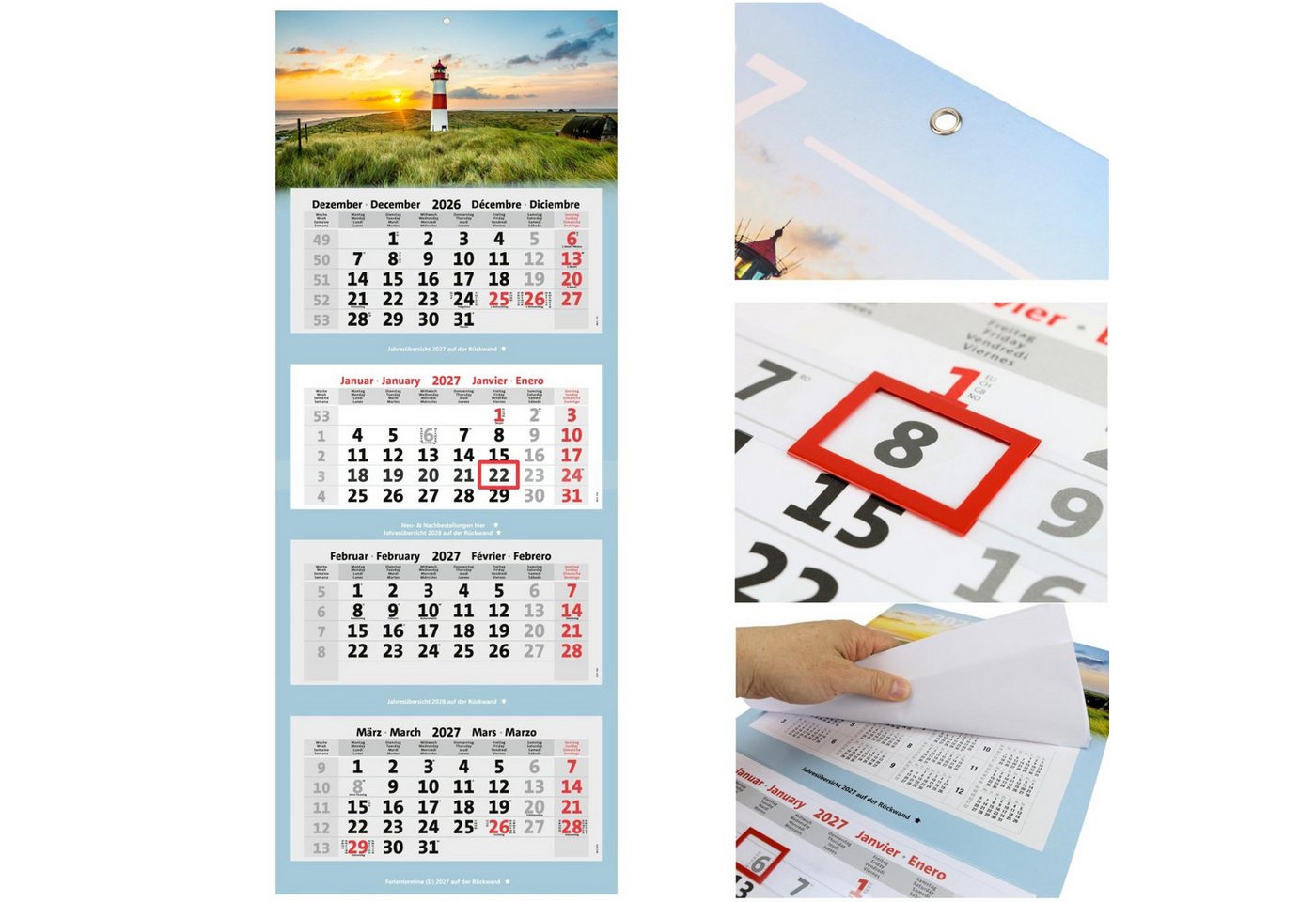 Anschütz Wandkalender Kombi 4-Monatskalender 2027