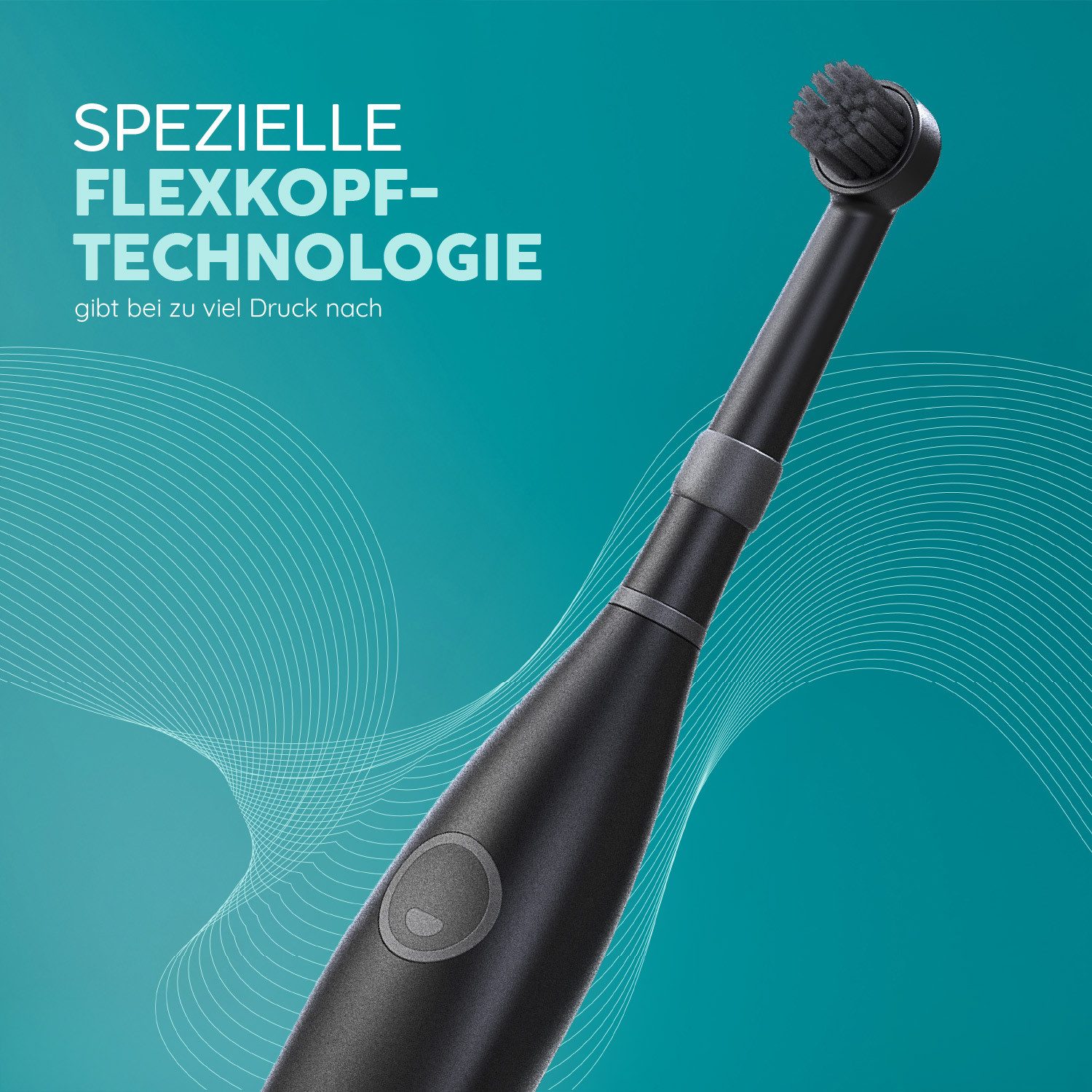 happybrush Aufsteckbürsten R2 AllBlack - mit Wechselindikator - 3x3 Stück - Spar-Set, für happbrush Eco R2, hochwertige Triple-Borsten, Wechselindikator – Bild 4 von 5