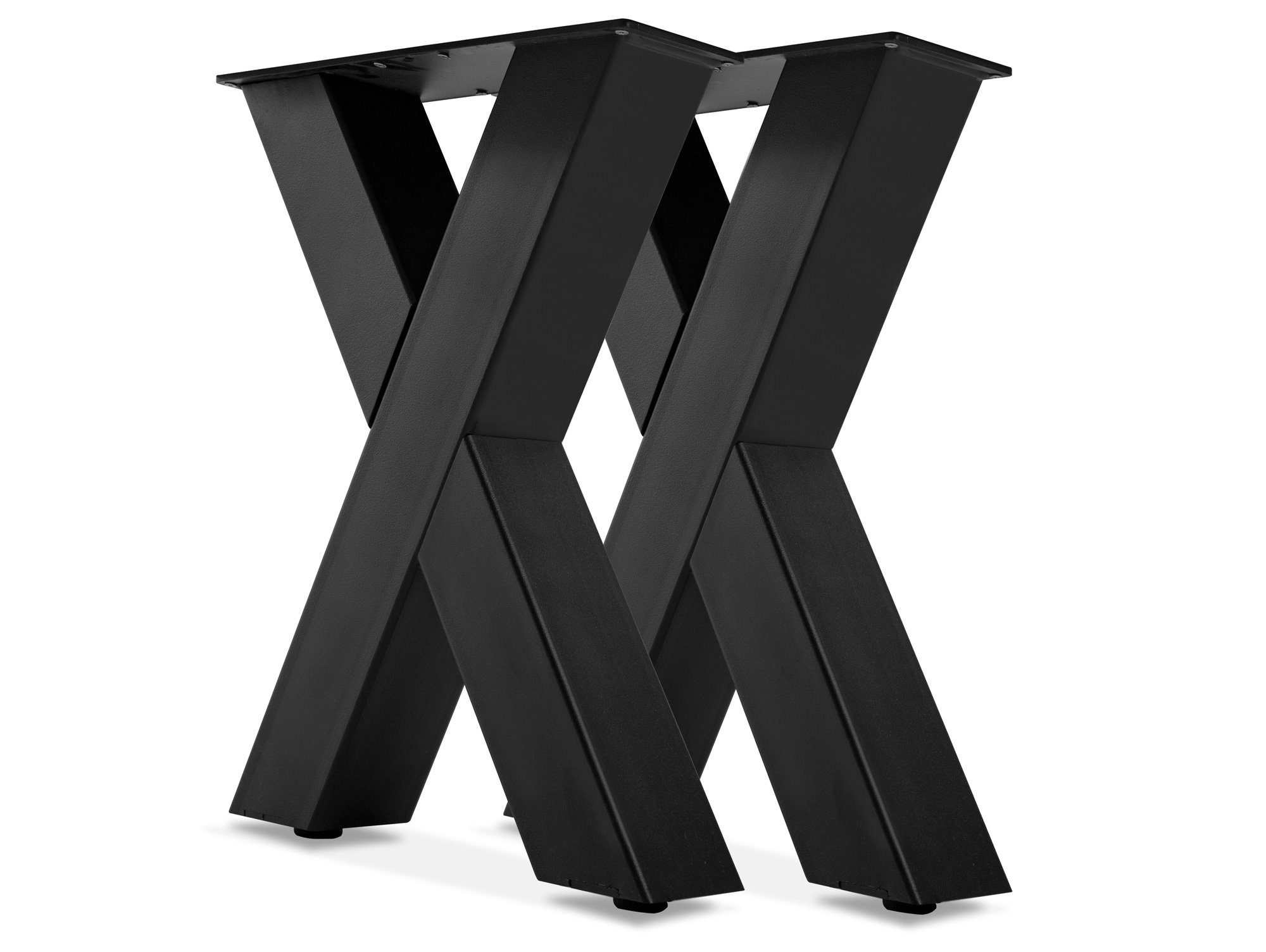 Moebel-Eins Sitzbank, 1 PAAR X-Beine für Bank, 46x40 cm, Material Stahl,  schwarz
