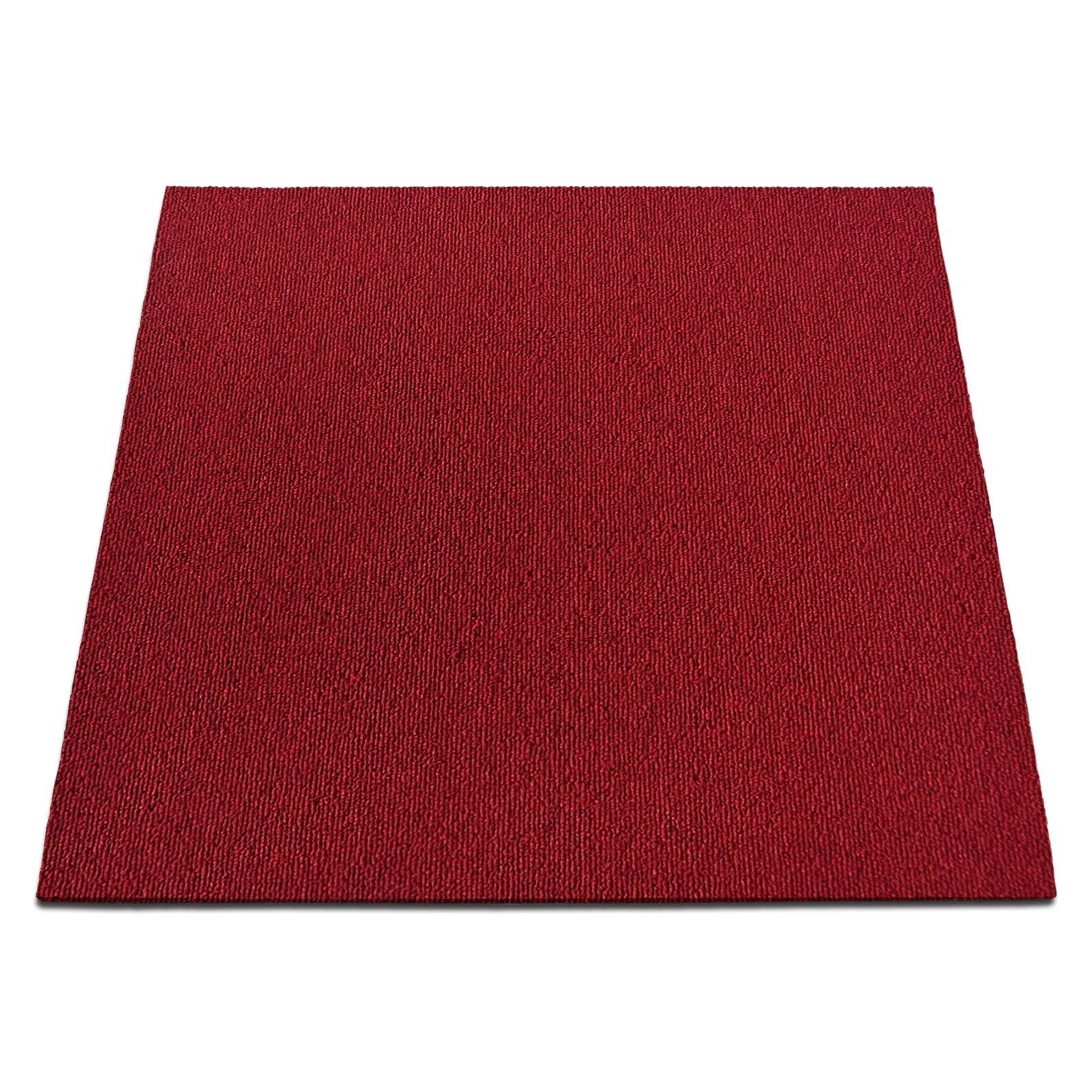 casa pura Teppichfliese Lyonn, Bodenschutz, Erhältlich in 6 Farben, 50 x 50 cm, quadratisch, Höhe: 6 mm, Selbstliegend