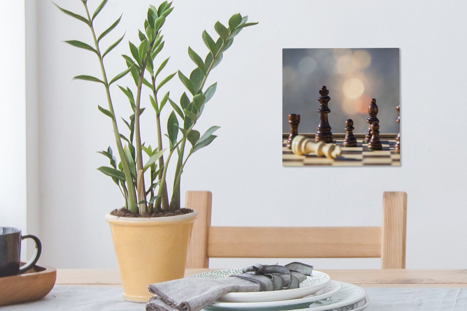 St), Leinwand einem Bilder Leinwandbild auf OneMillionCanvasses® Tisch, für Das Schachbrett Wohnzimmer Schlafzimmer (1