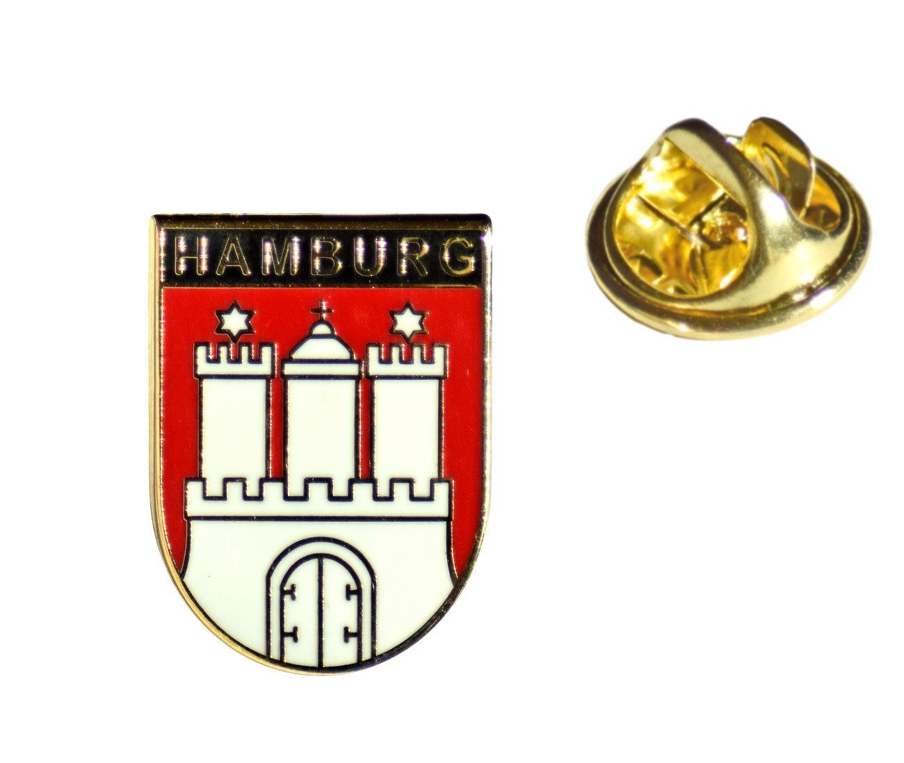 MADSea Schiebermütze Elbsegler schwarz Pin Hamburg Wappen Schrift maritime Kapitänsmütze mit Krone, Zierband, Kordel und Pin