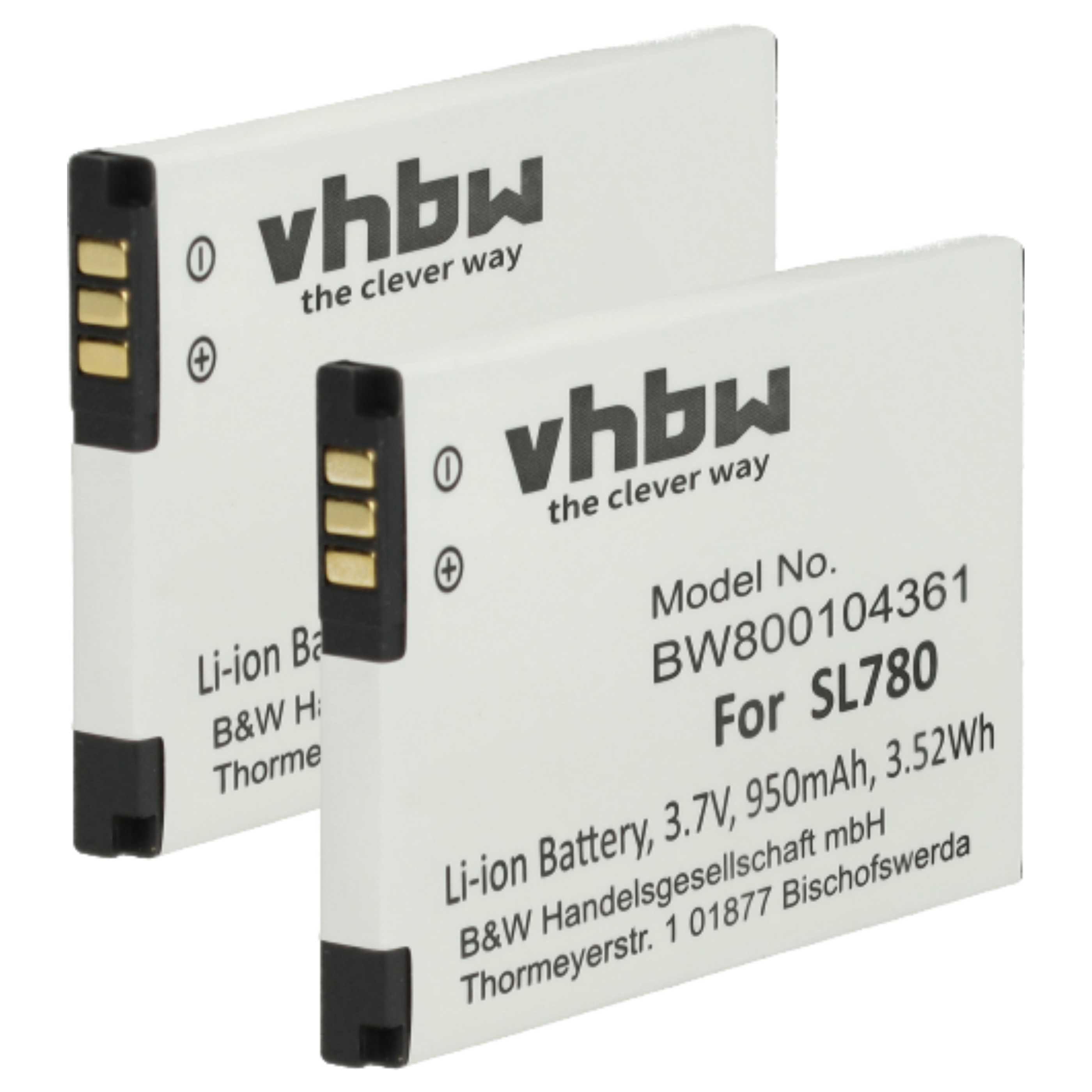 vhbw Akku passend für Siemens Gigaset SL800H Pro, SL78, SL750H Pro, SL750H, Akku Akku Li-Ion 950 mAh (3,7 V, 2 St), Leistungsfähige Austausch-Akkus für Telefon, Festnetz oder schnurloses