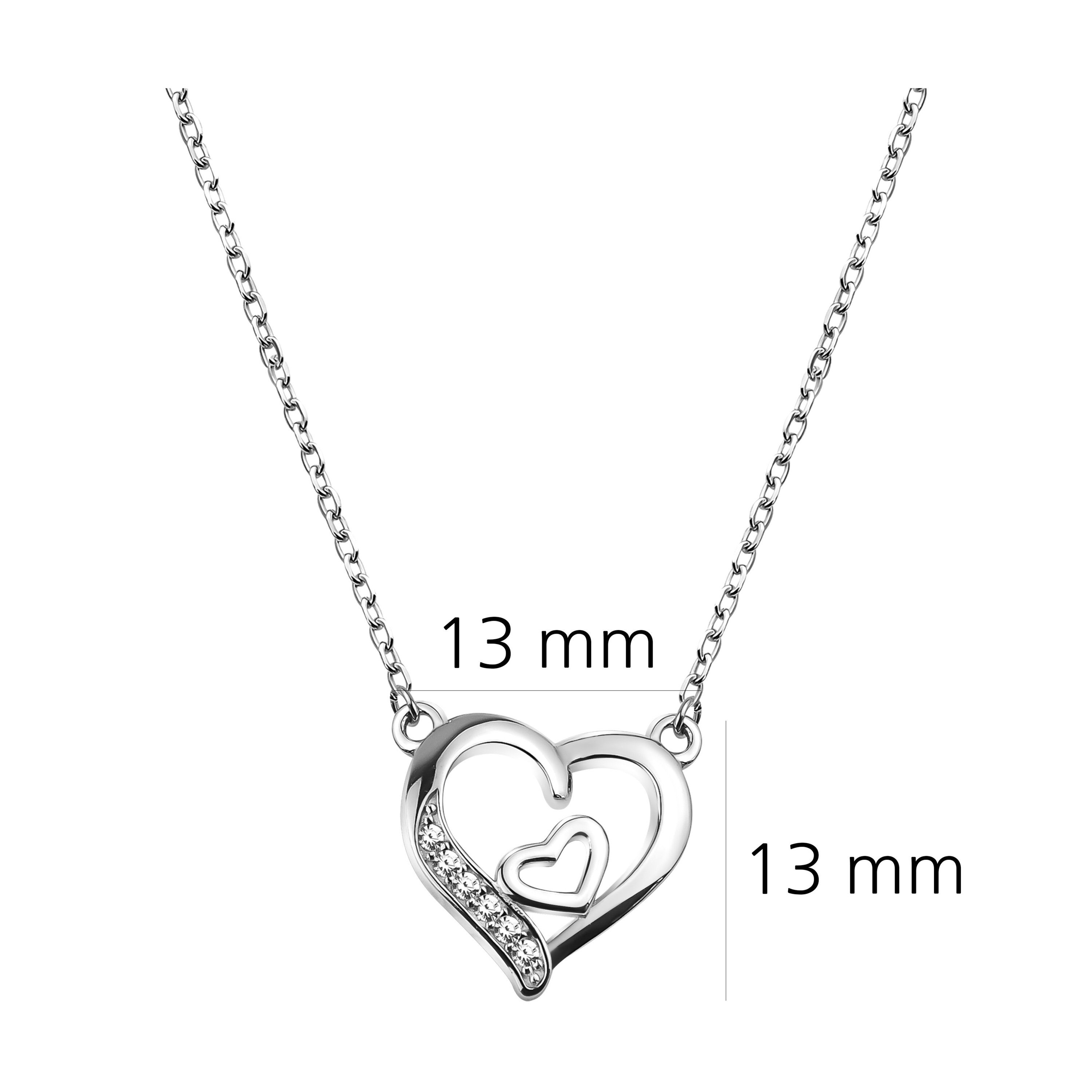 Sofia Milani Kette mit Anhänger Herz, Schmuck Damen Silber 925