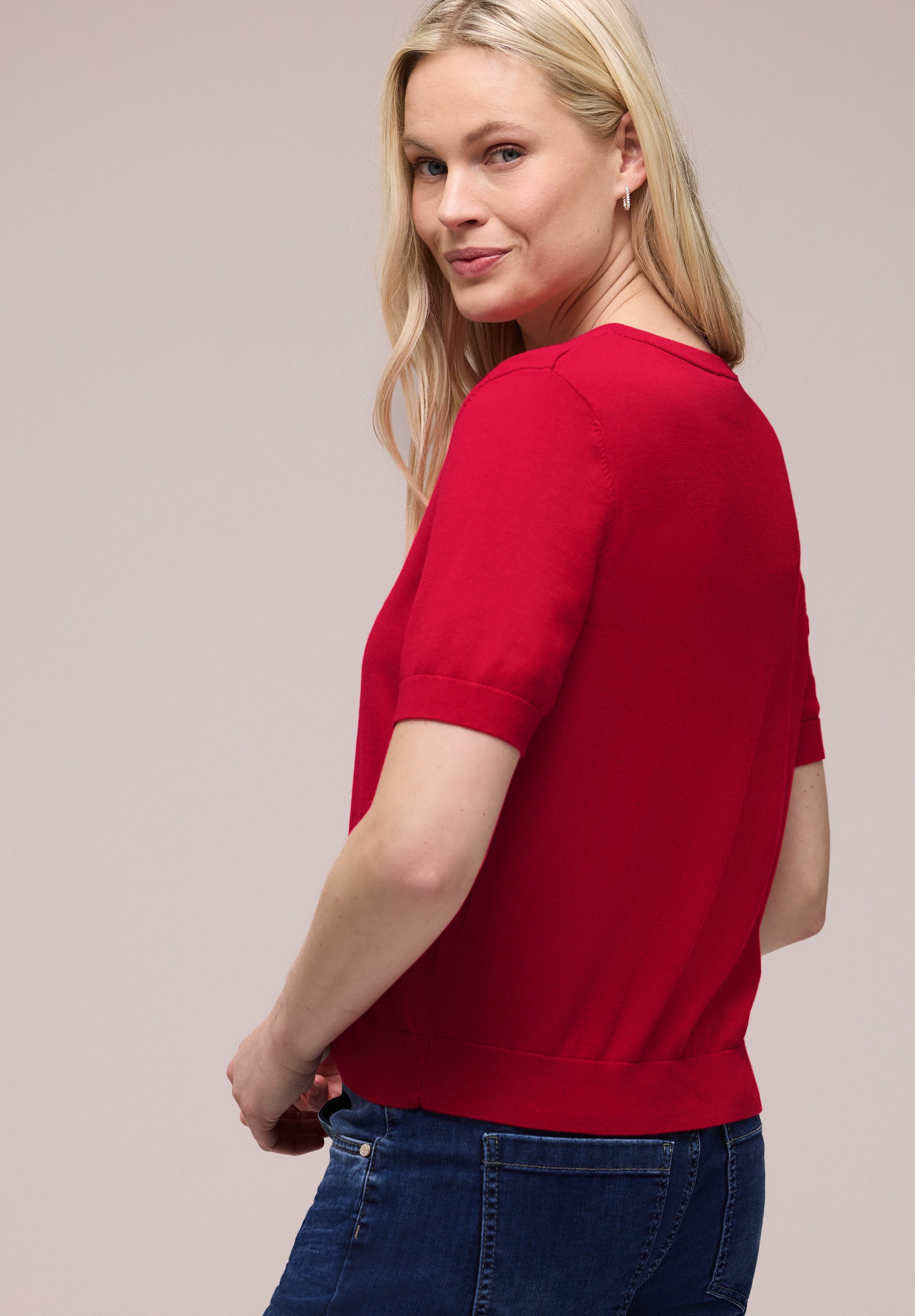 STREET ONE Cardigan Kurzarm-Cardigan mit Rundhals