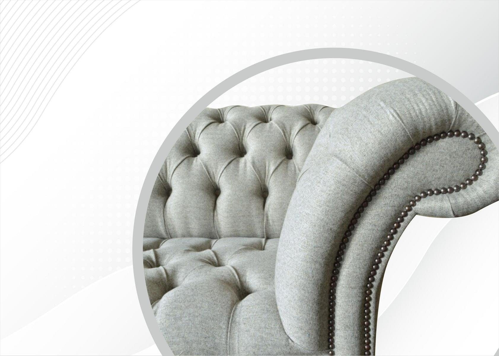 JVmoebel Chesterfield-Sofa Moderner Hellgrauer Made in Dreisitzer Design Neu, Europe Möbel Chesterfield