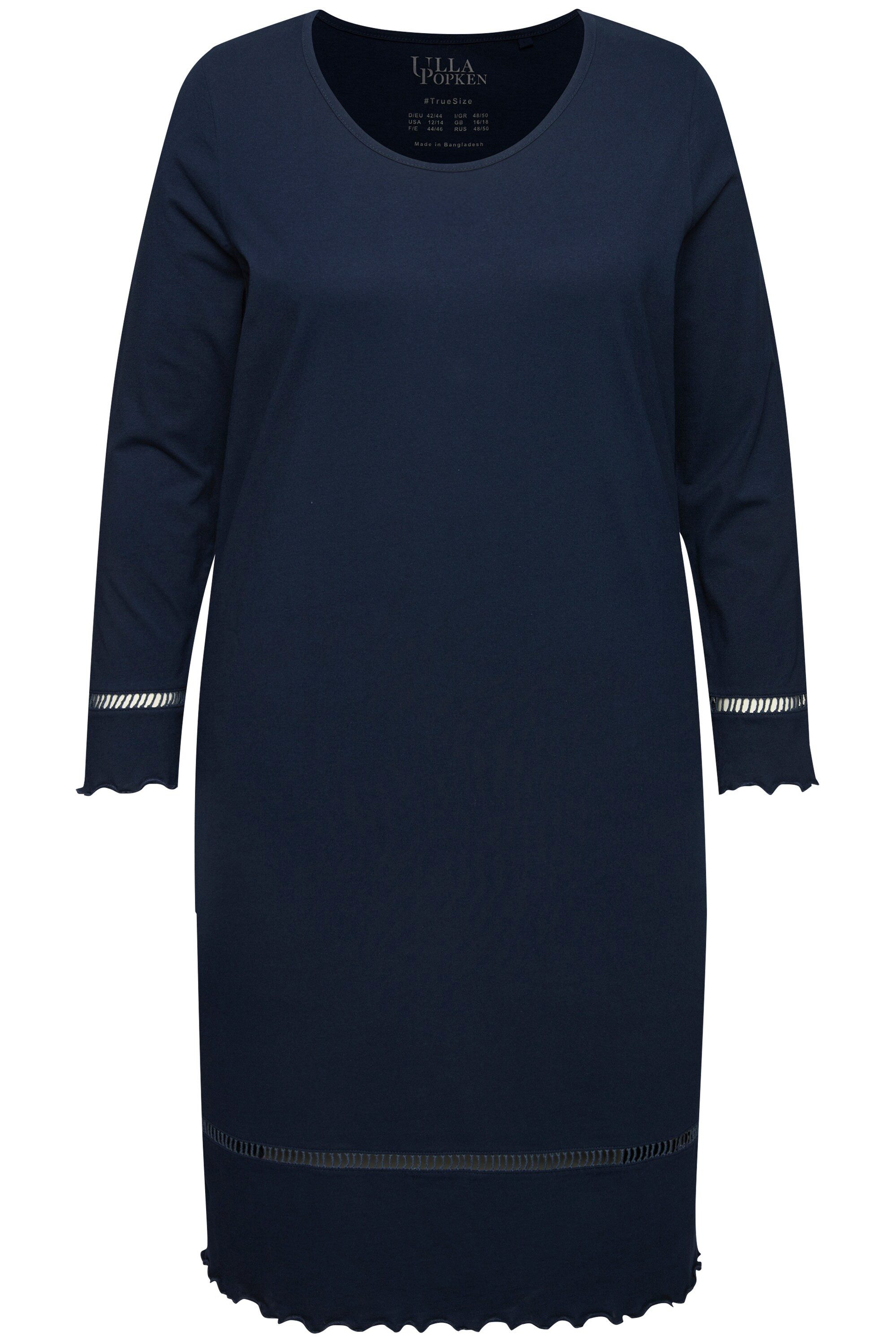 Ulla Popken Nachthemd Nachthemd mit Crochetband Langarm günstig online kaufen