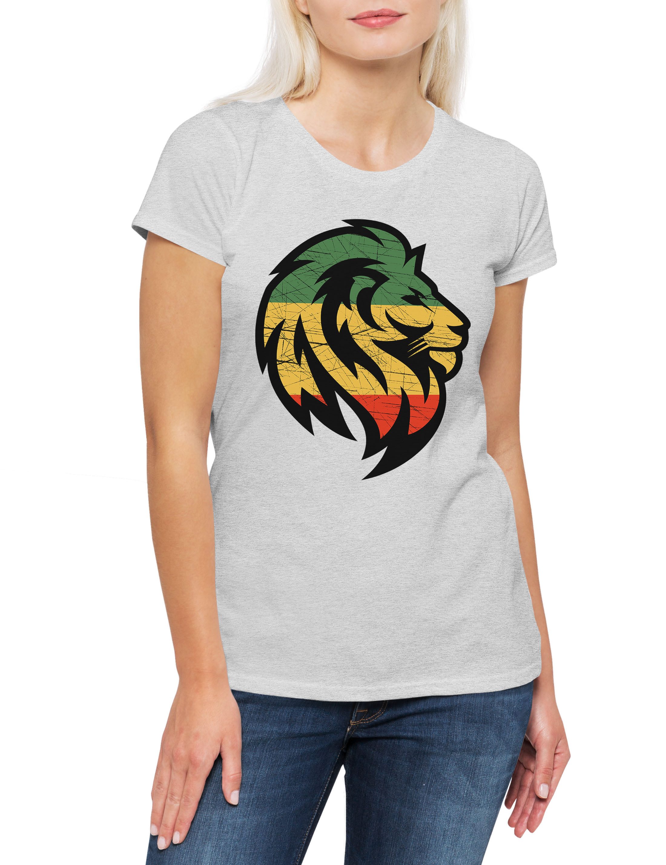 Print-Shirt Reggae Lion G Damen T-Shirtfari Jah Irie Zion Reggae
