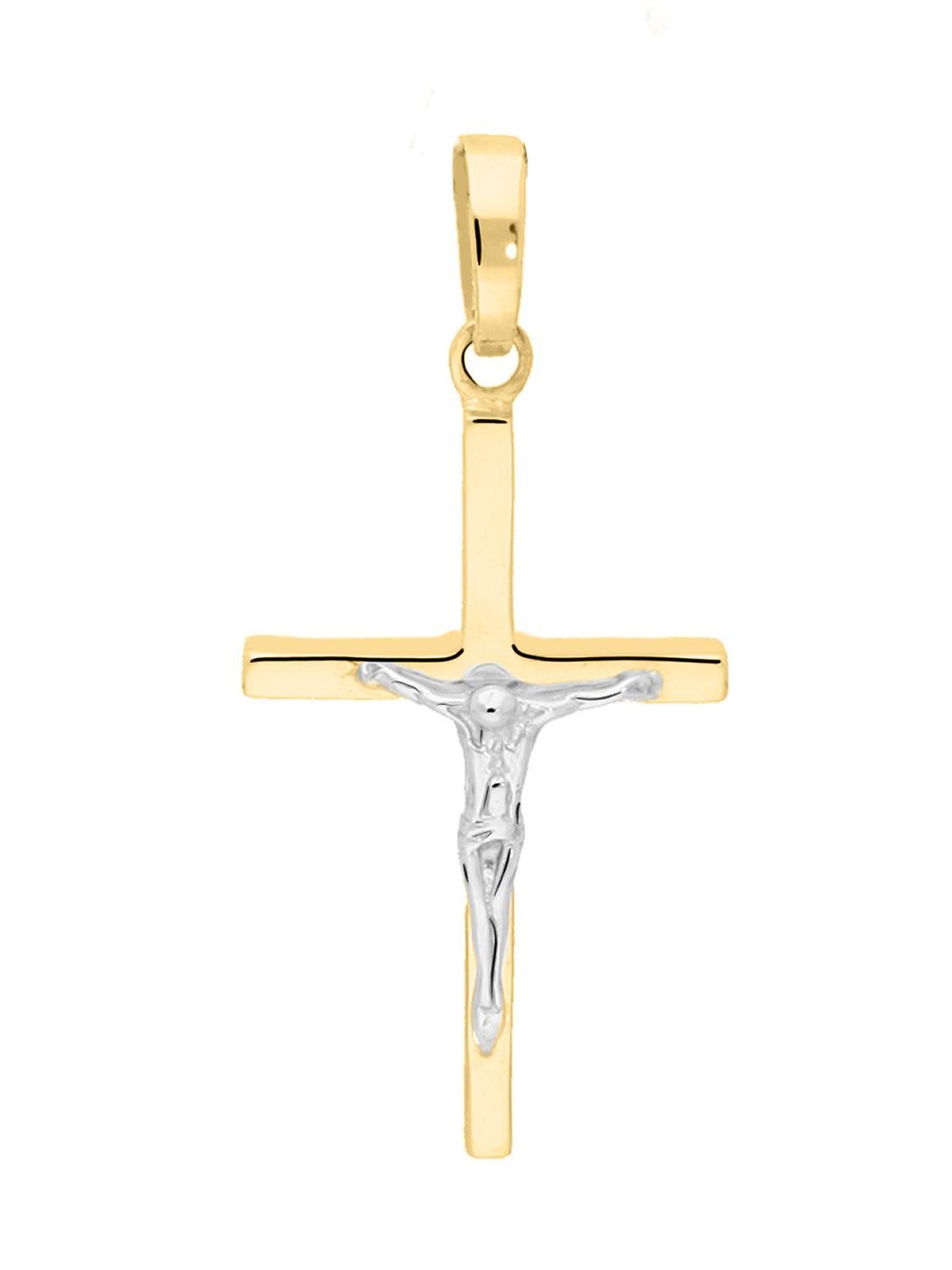 Kreuzanhänger Damen & Herren Gelbgold Weißgold 585 Gold MASSIV - Tara