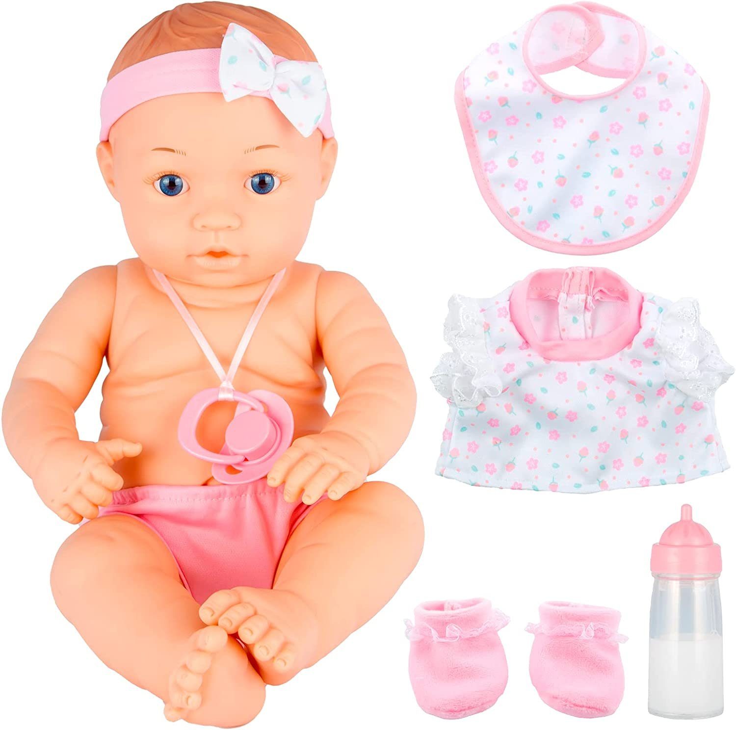 Babypuppe 40 cm Neugeborenen-Babypuppen-Set