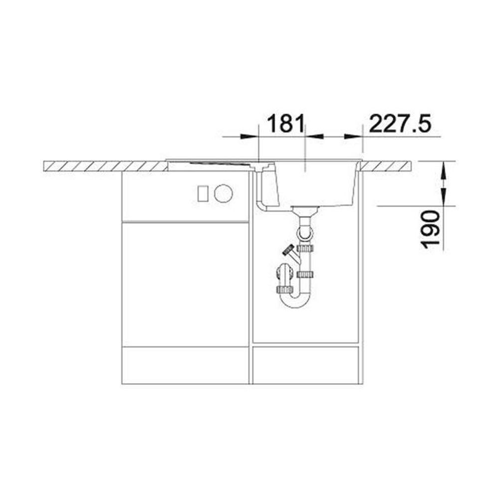 Silgranit, 78/50 Blanco BLANCO S 45 cm ZIA Einbauspüle weiß Granitspüle