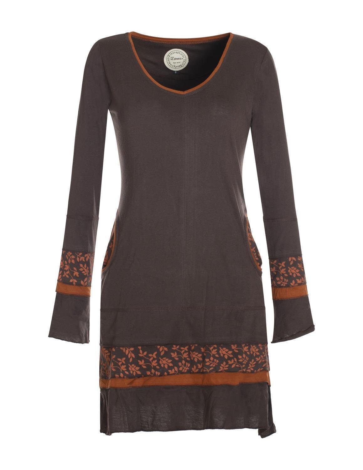 Jerseykleid Langarm Lagenlook Strickkleid Sweatshirtkleid