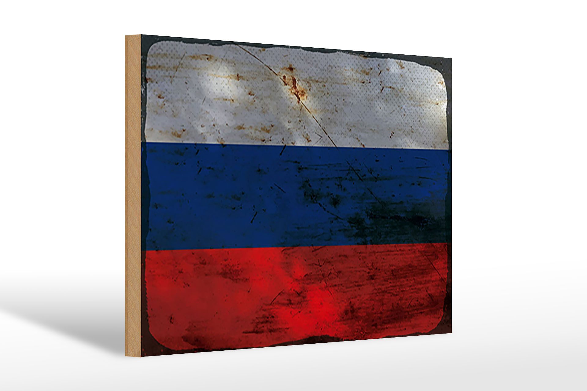 Femer GmbH Holzbild Flagge Russland 30x20cm Flag of Russia Rost, Flaggen (1 St), Glatte Holzfaserplatte (MDF), vorn beschichtet