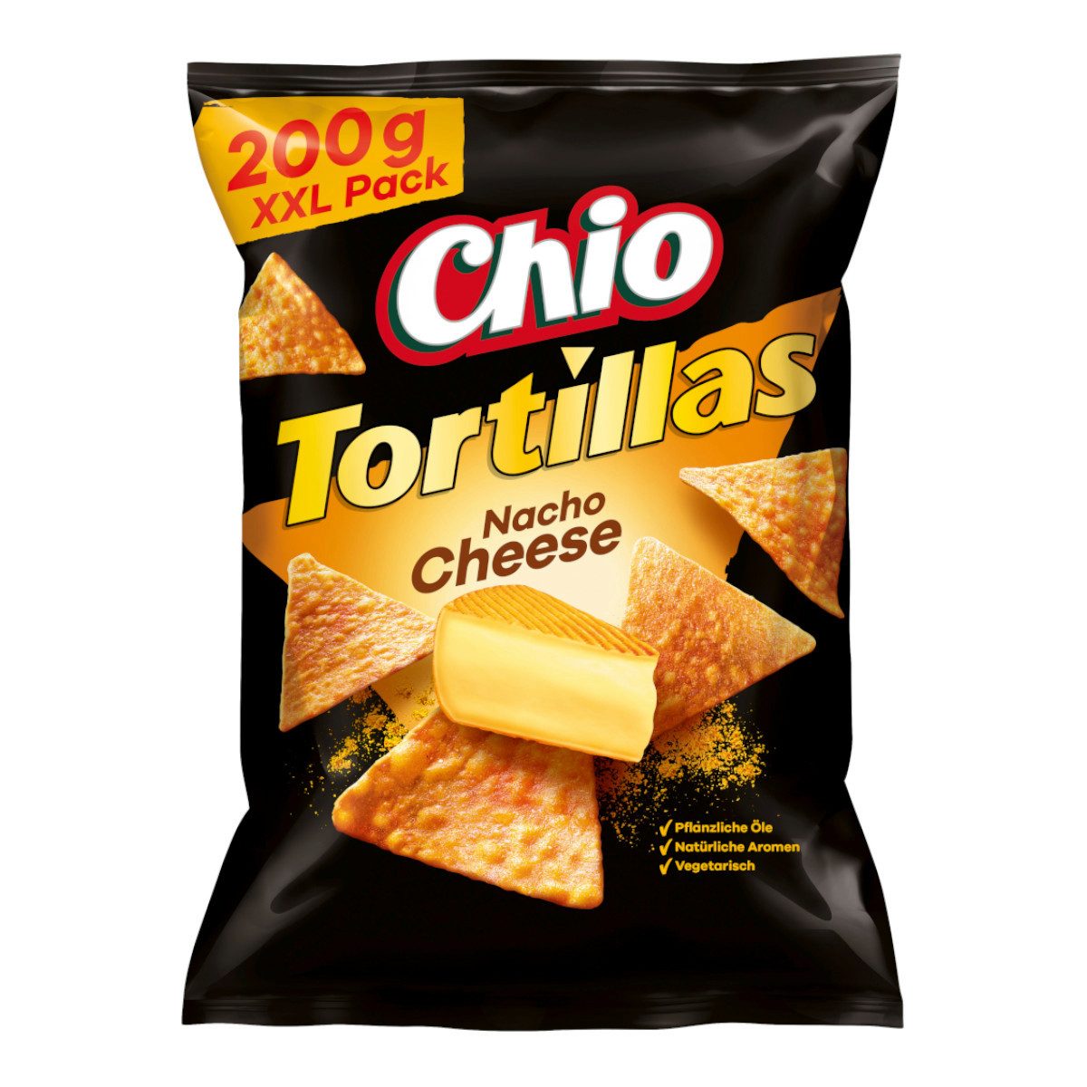 Chio Knabberei, Chio Tortillas Chips Nacho Cheese Mais-Snack mit Käse-Geschmack 200g
