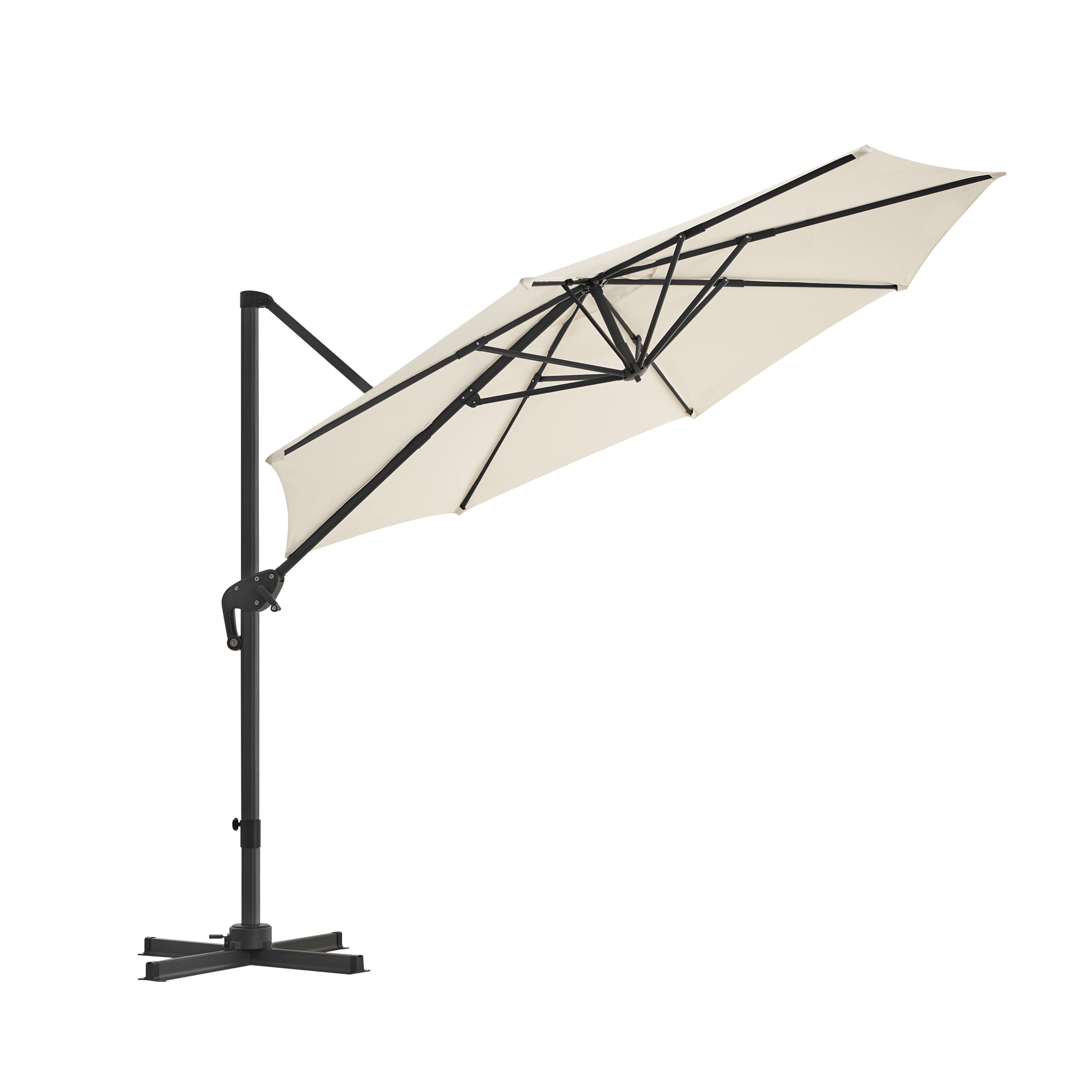 SONGMICS Sonnenschirm, Ø 300 cm, UPF 50+, 360° drehbar, mit Ständer