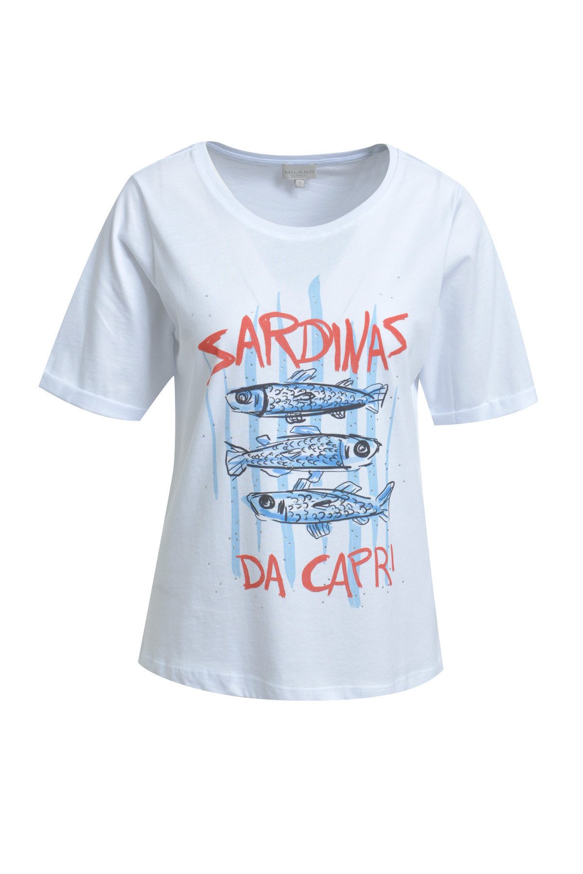 Milano Italy Rundhalsshirt aus Baumwolle günstig online kaufen