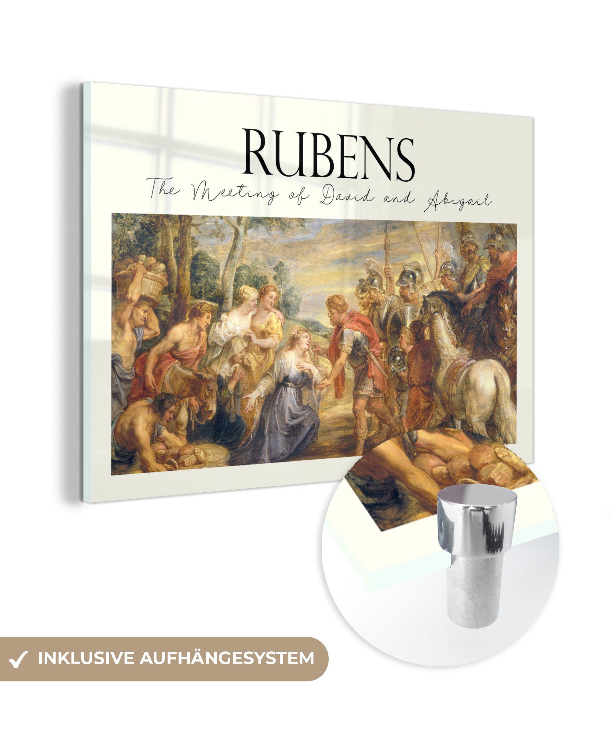 MuchoWow Acrylglasbild Das Treffen von David und Abigail - Rubens - Alte Meister, (1 St), Acrylglasbilder Wohnzimmer & Schlafzimmer | Bilder