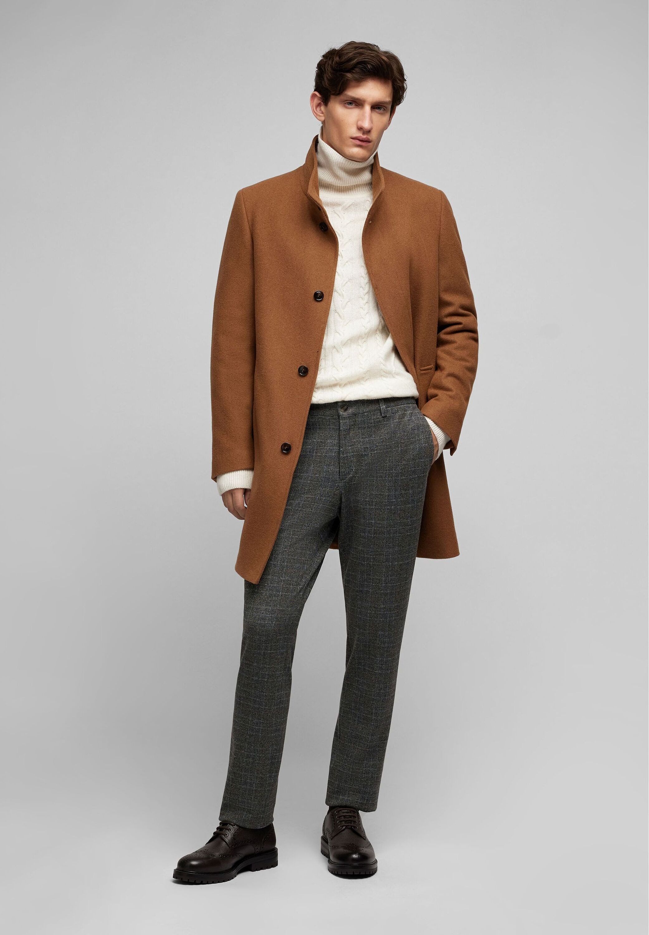 HECHTER PARIS Wollmantel mit Stehkragen