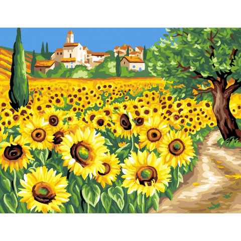 MAMMUT Spiel und Geschenk Malvorlage Sonnenblumen, 29,2 cm x 38,2 cm