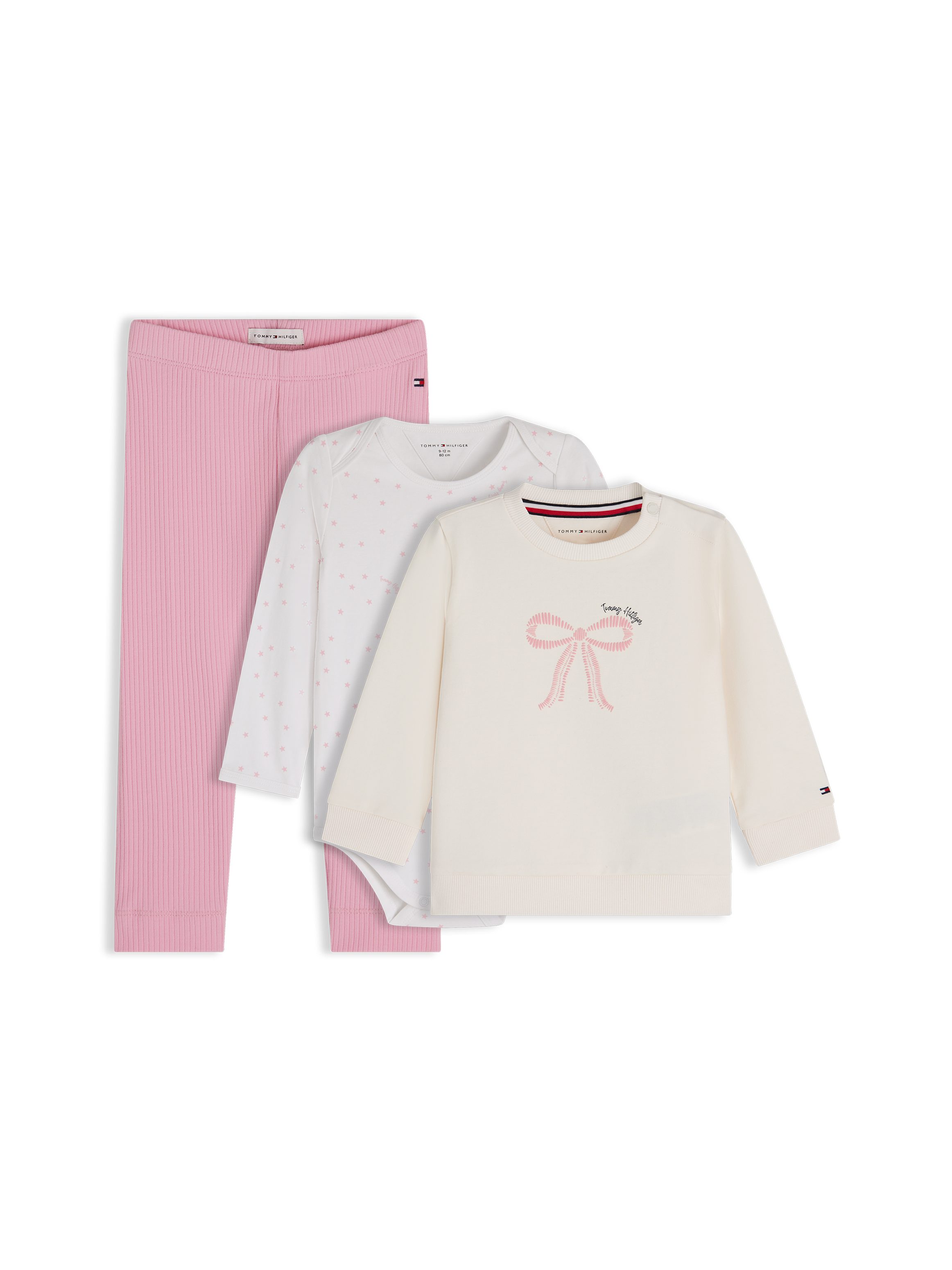 Tommy Hilfiger Neugeborenen-Geschenkset (Set, 3-tlg) Shirt, Body & Jerseyhose für Babys