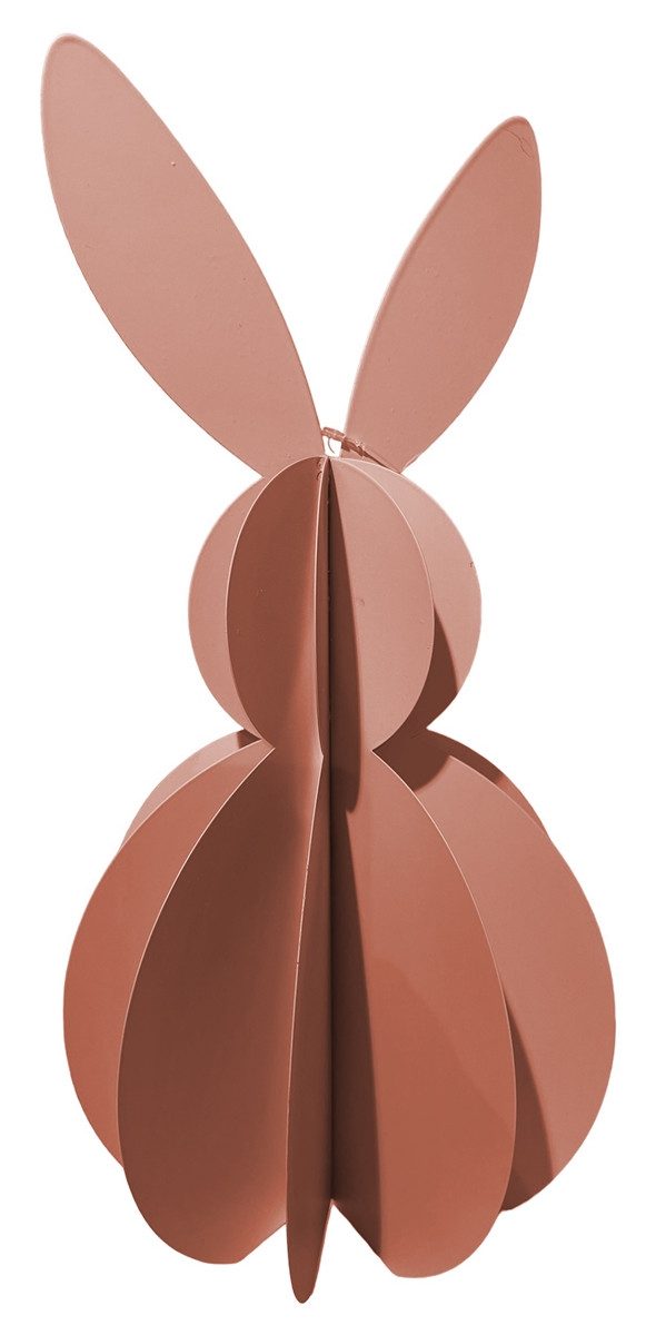 finehomegarden Osterhase Hase Ostern apricot Metall Ø17cm H36cm Skulptur Landhaus Osterfigur (1 St), Osterdekoration Osterdeko Hase zum Hinstellen Wabenhase / Paket